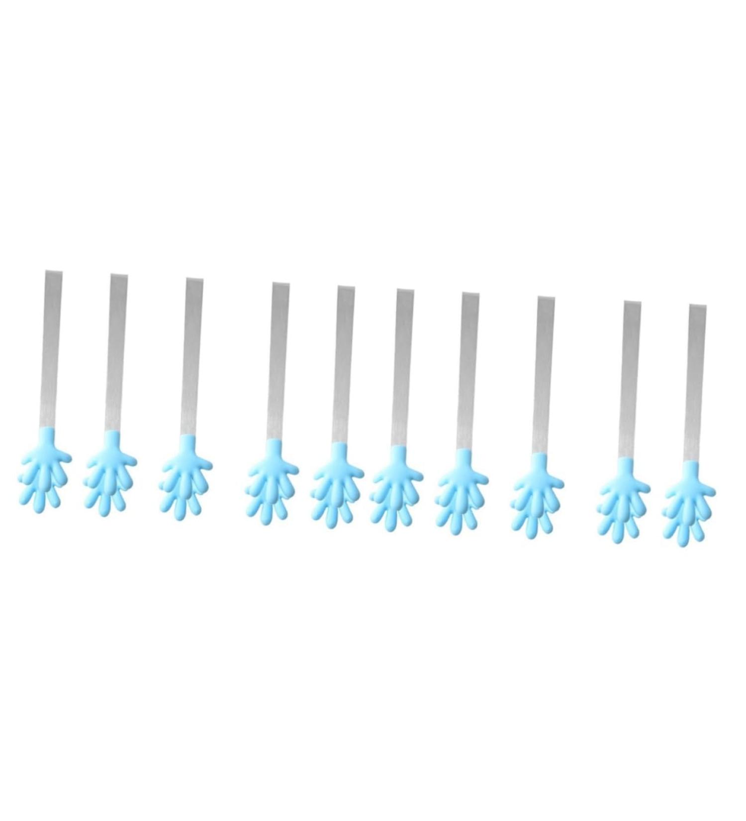 Alipis 10 Pcs Barbeque Small Clamps Mini Ice Salad Tongs Kitchen Tools Stainless Steel Tea Bag Ice Cubes 13.1X2.5CMx2pcs Sky Bluex2pcs - Buy Online on GoSupps.com