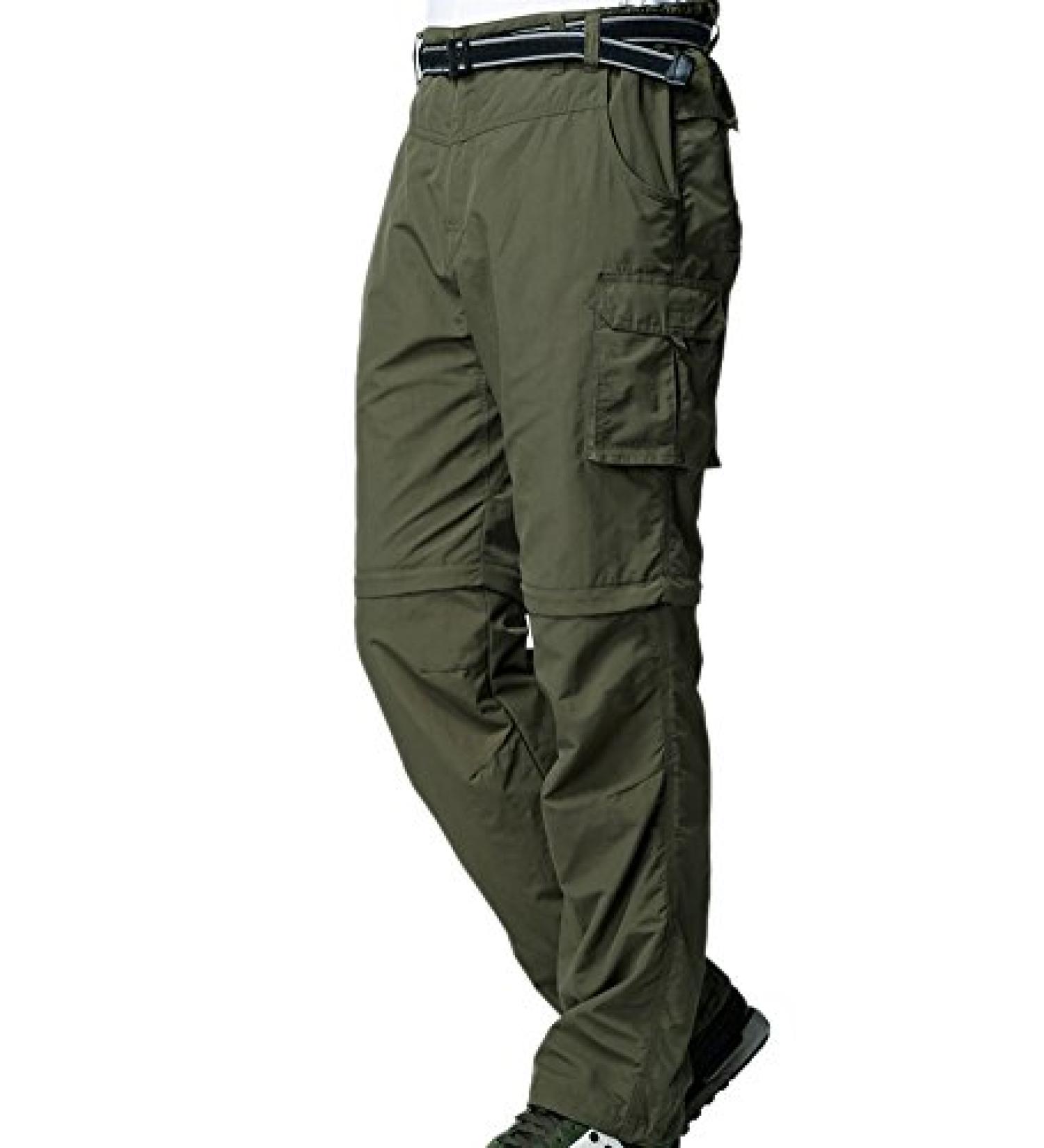 Jessie Kidden Men's Convertible Hiking Pants - Quick Dry Lightweight Zip Off Safari Pants 34 - Army Green - Buy Online on GoSupps.com