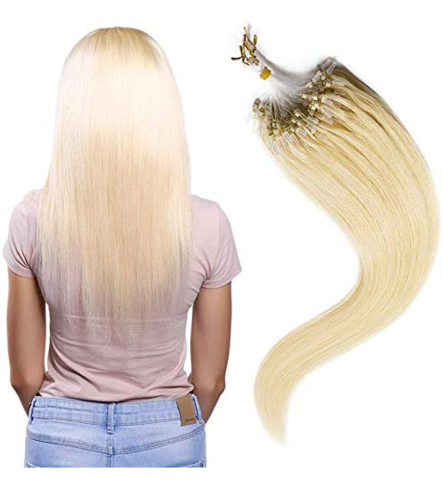 SEGO Microring Hair Extensions - 100% Real Human Hair 0.5g Strands Hellblond #613 22 (56cm) 50g Pack - International Shipping Available - Buy Online on GoSupps.com
