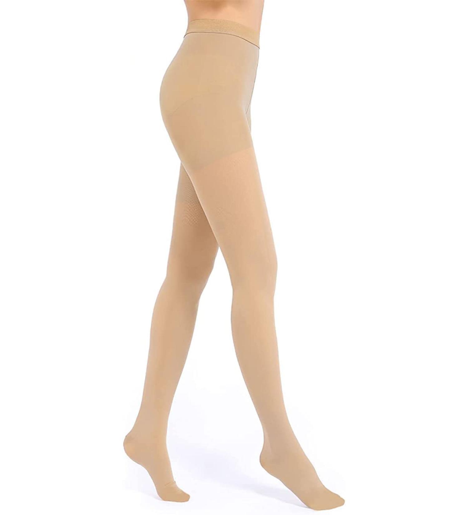 Evolyline 20-30mmHg Medical Compression Tights for Women & Men - Class II Closed Toe Lipedema Support in Beige 3XL - Buy Online on GoSupps.com