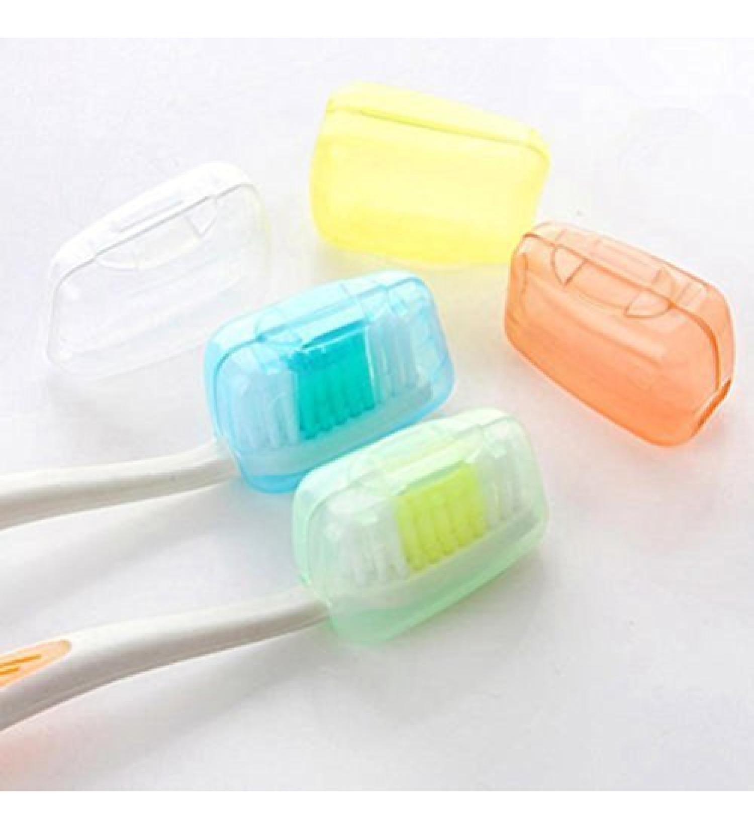 Amazing-Trading(TM) 5 PCS Travel Toothbrush Head Cover Case Cap Camping Brush Cleaner Protect Multicolor
