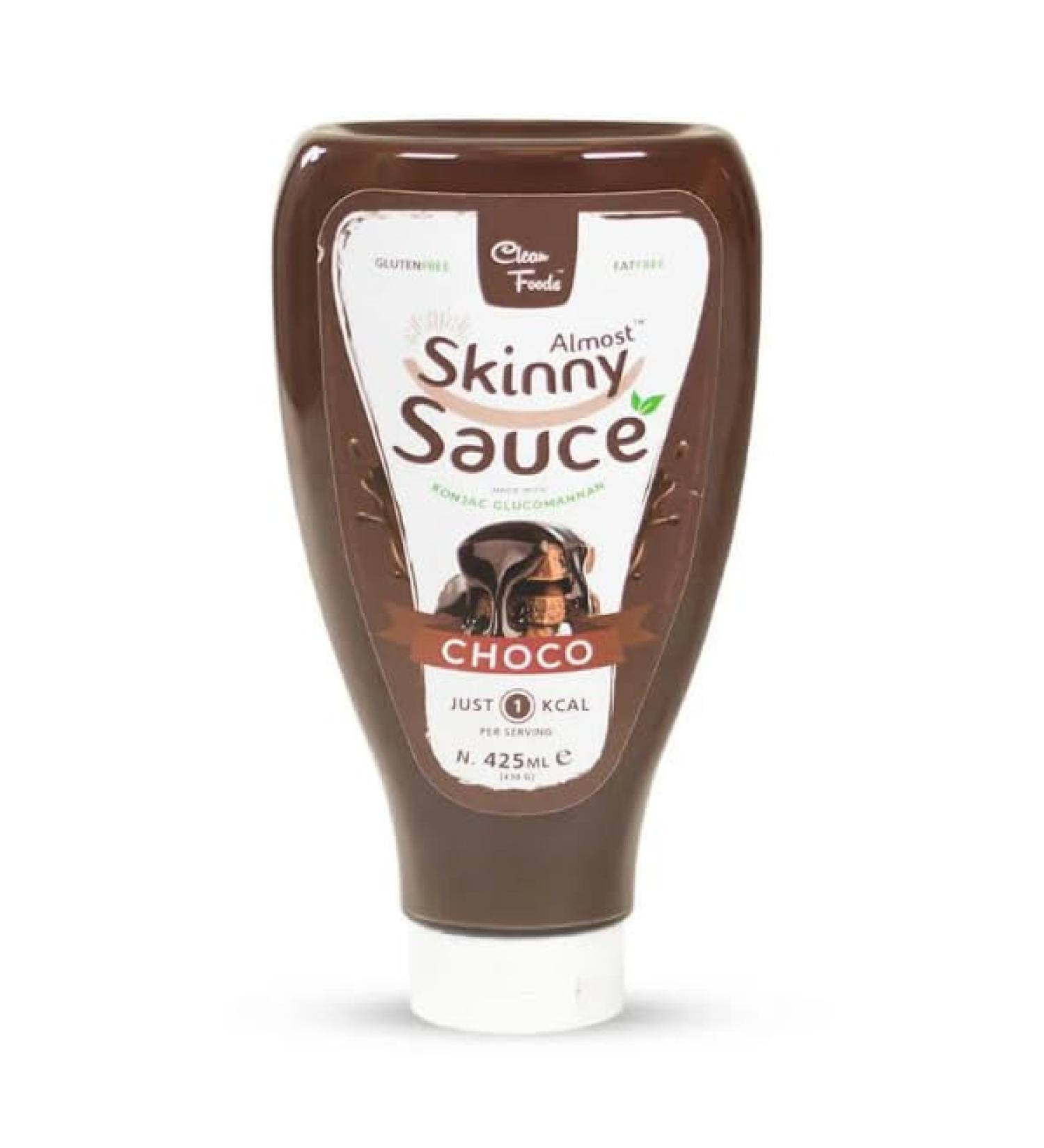 CleanFoods Almost Skinny Choco Sauce 425ml | Low-Calorie Chocolate Sauce for Pancakes & Waffles | Only 26 Calories/100g - Buy Internationally! - Buy Online on GoSupps.com