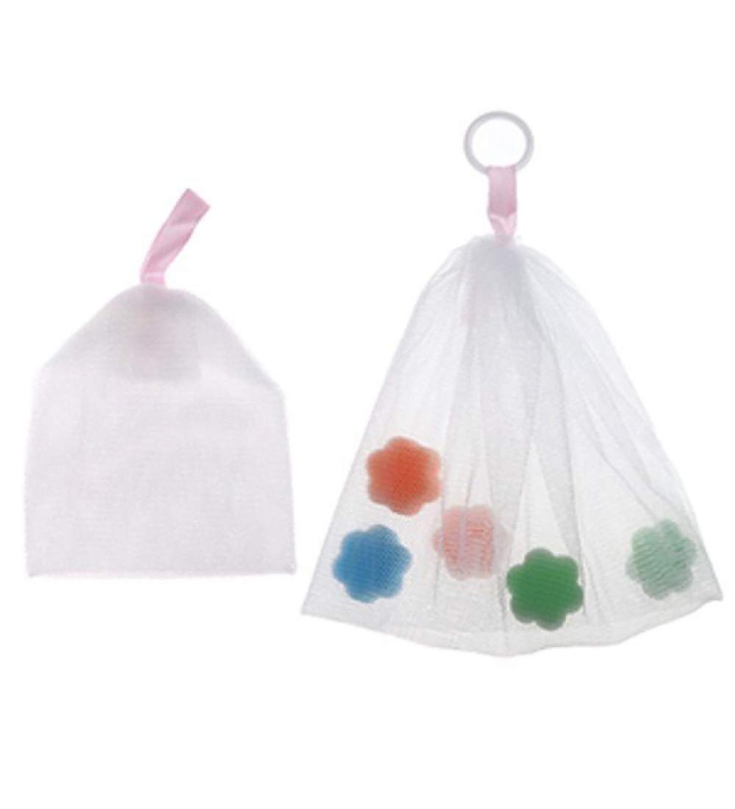 Bubble Net Drawstring Shower Bags - Exfoliating Foam Bag Holder | Natural 3 Pack for Spa & Travel - Buy Online on GoSupps.com