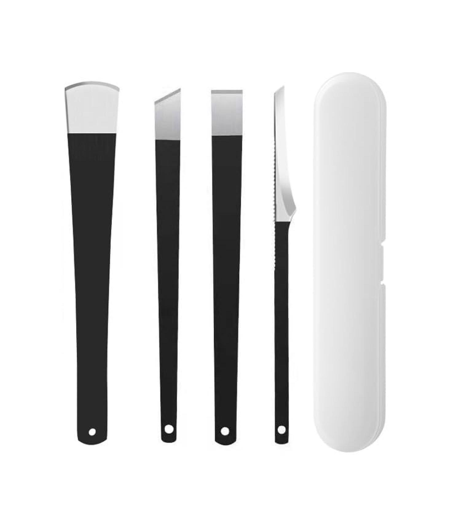 DAQUSU 4 Pieces Professional Pedicure Knife Set Foot Repair Rasp with Storage Bag Stainless Steel Callus Remover Pedicure Knife Toenail Knives Dead Skin Remover Set for Pedicure Foot Care Tools - Buy Online on GoSupps.com