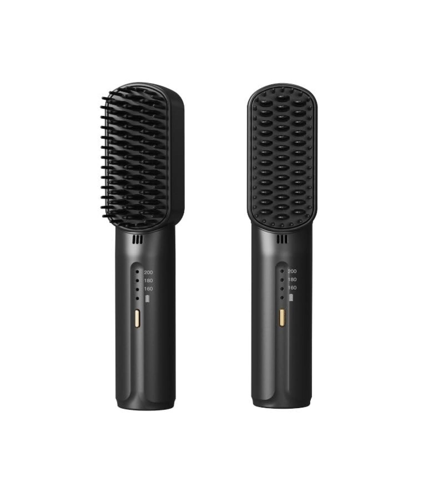 Portable Cordless Straightening Brush - Mini Negative Ion Styler for Travel | Fast Heating & Easy Hairstyles Anywhere - Buy Online on GoSupps.com