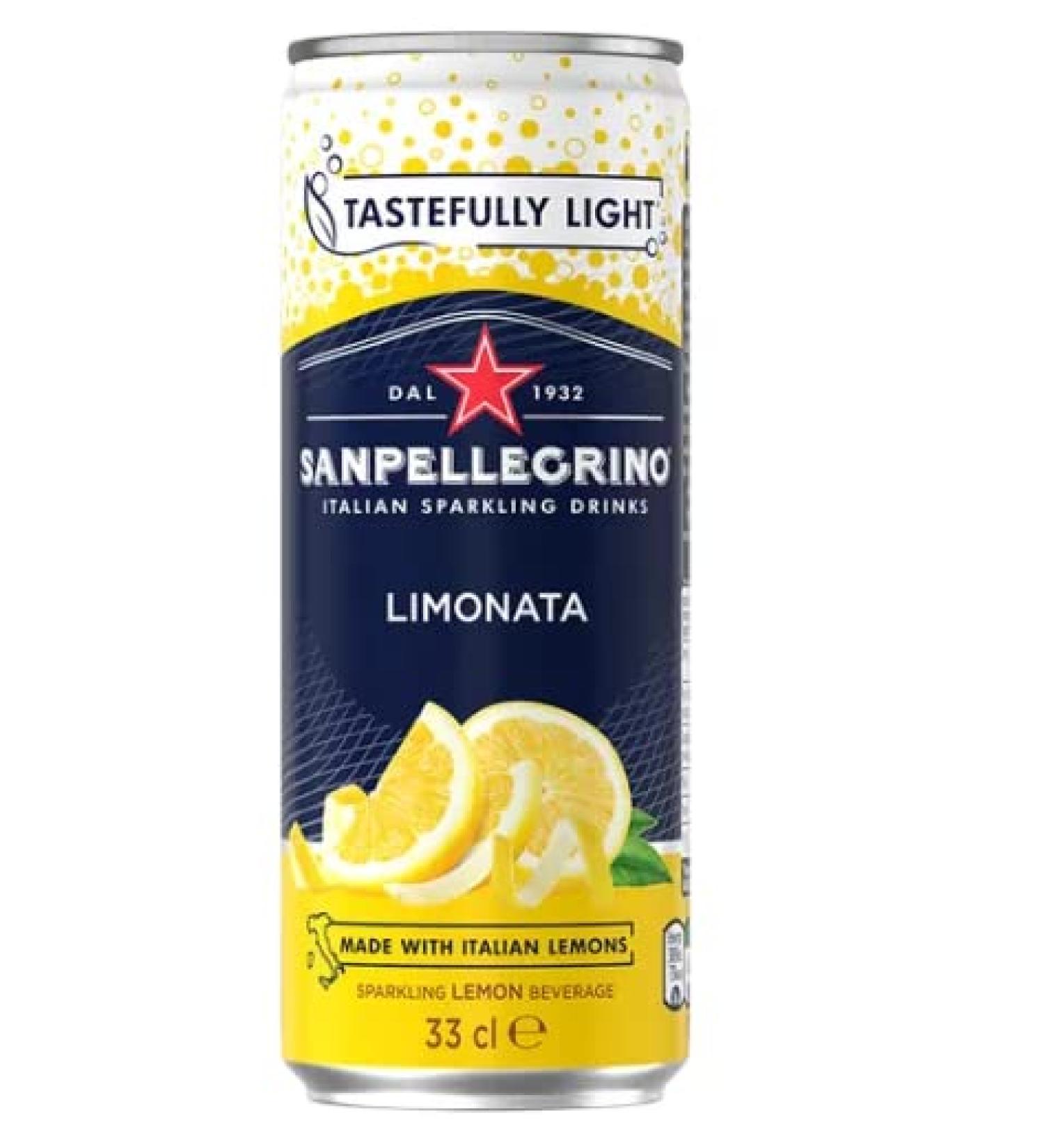 San Pellegrino Tastefully Light Sparkling Drink 24x330ml (Limonata - Lemon)