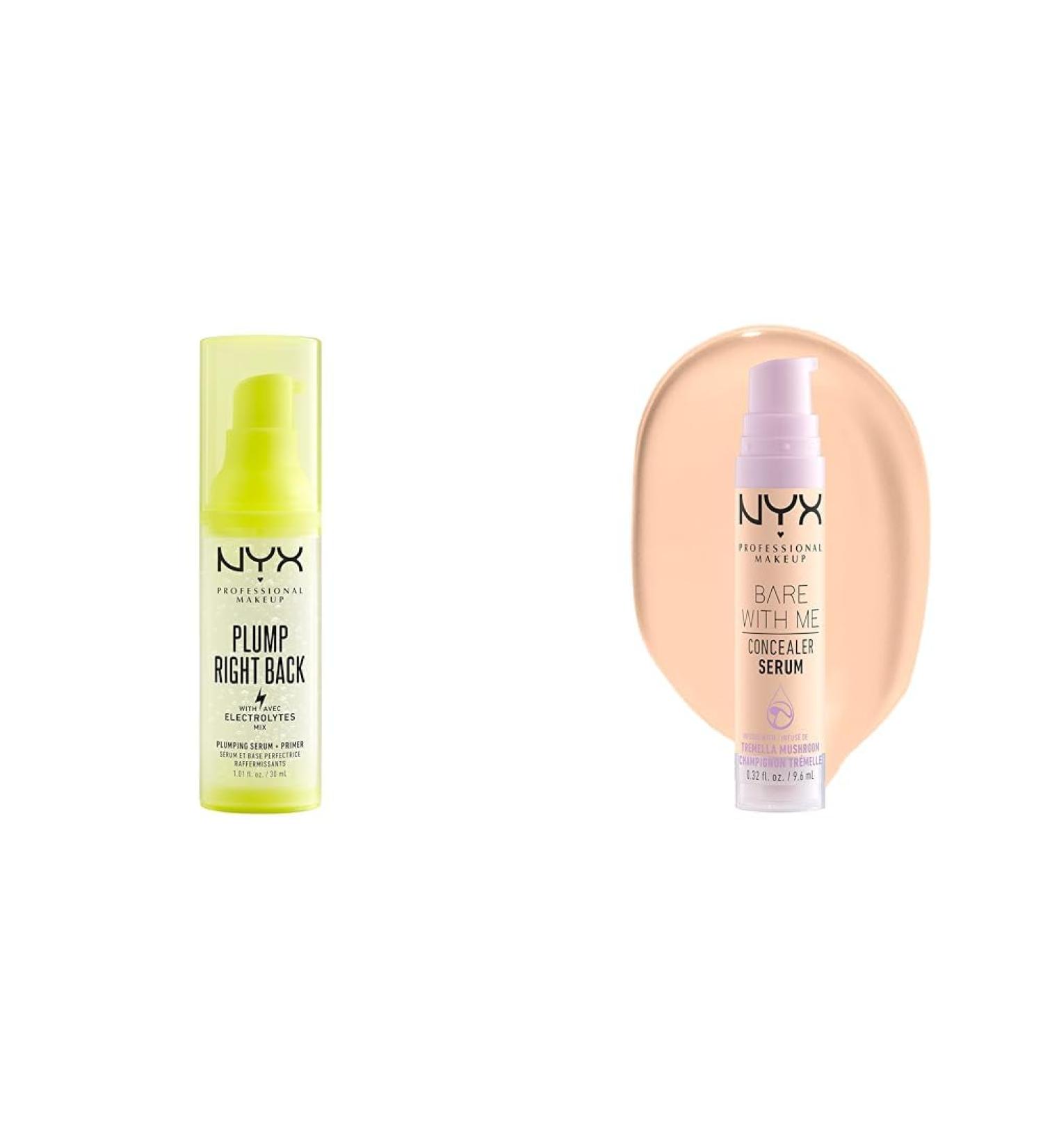 NYX Professional Makeup Primer & Serum Bundle - Hydrating Electrolyte Face Primer Medium Coverage Concealer Serum Natural Finish - 30ml + 9.6ml | Shop Now for Global Shipping - Buy Online on GoSupps.com