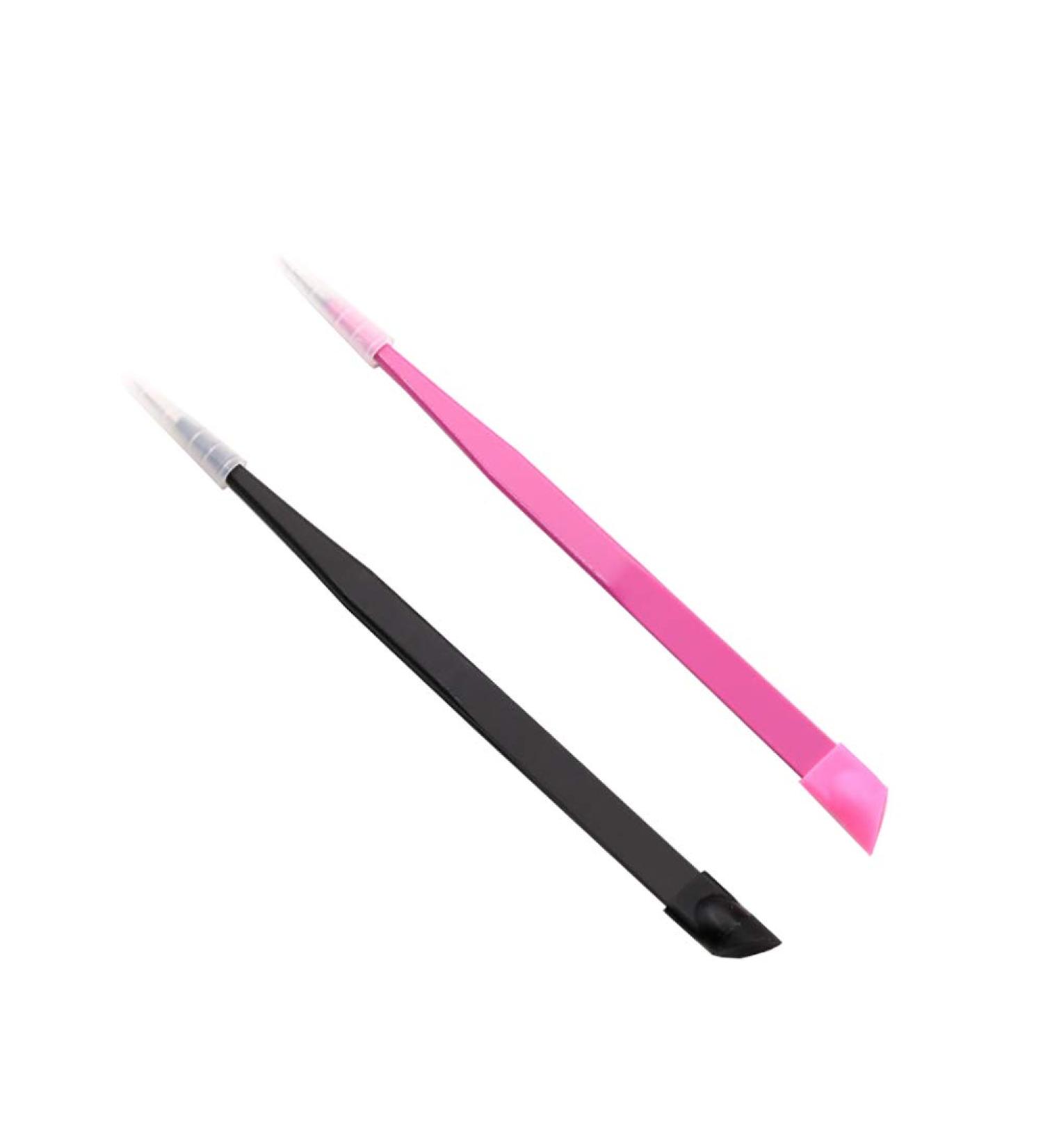 2 Pcs Metal Nail Tweezers Set for Precision Nail Art - Straight Tip Nipper Clippers with Silicone Pressing Head - Buy Online on GoSupps.com