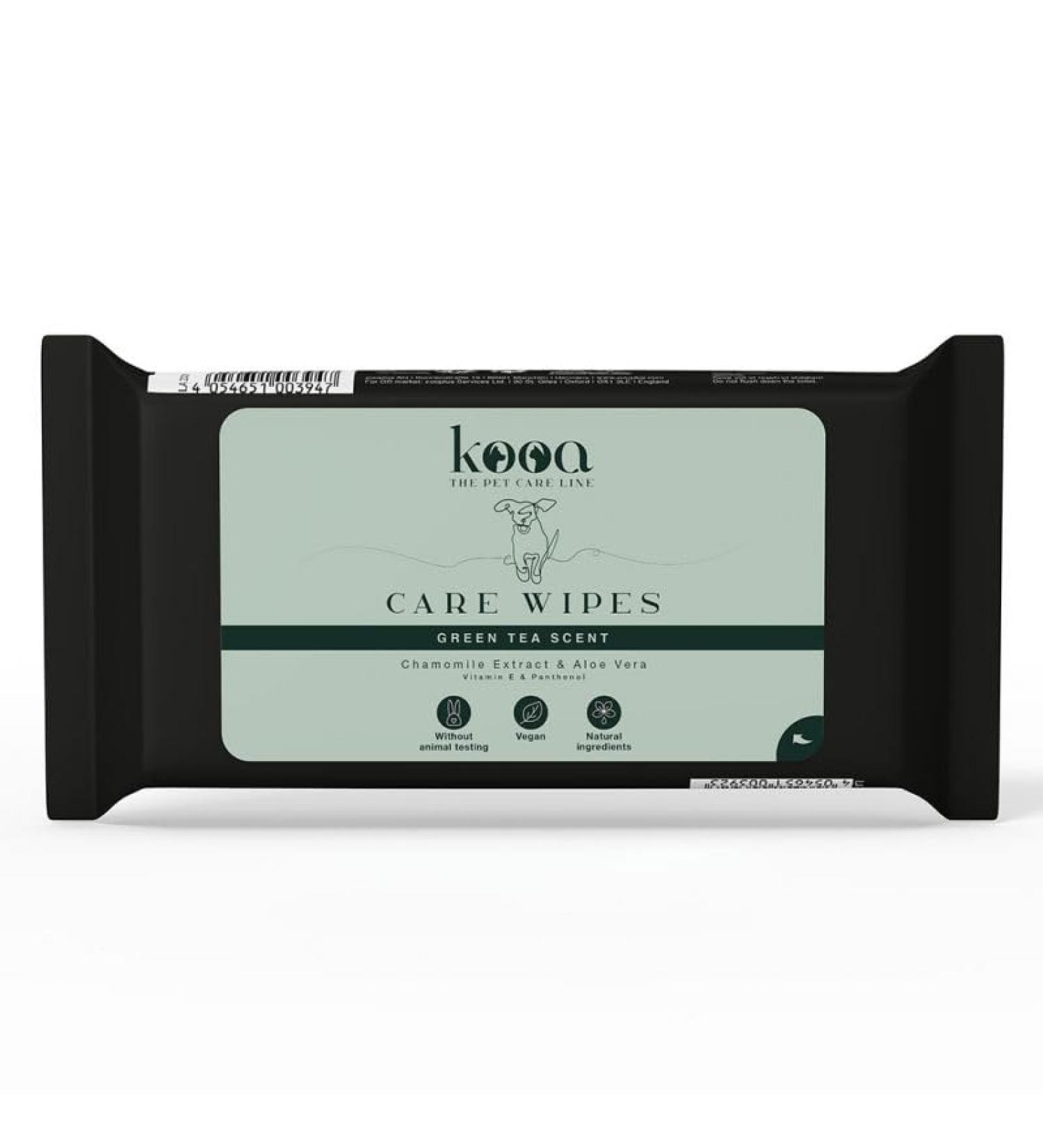 Kooa Care Cloths for Dogs - Chamomile Aloe Vera & Vitamin E Wet Wipes | 50 Pieces | Moisturizing Skin & Fur | Green Tea Fragrance | International Shipping - Buy Online on GoSupps.com