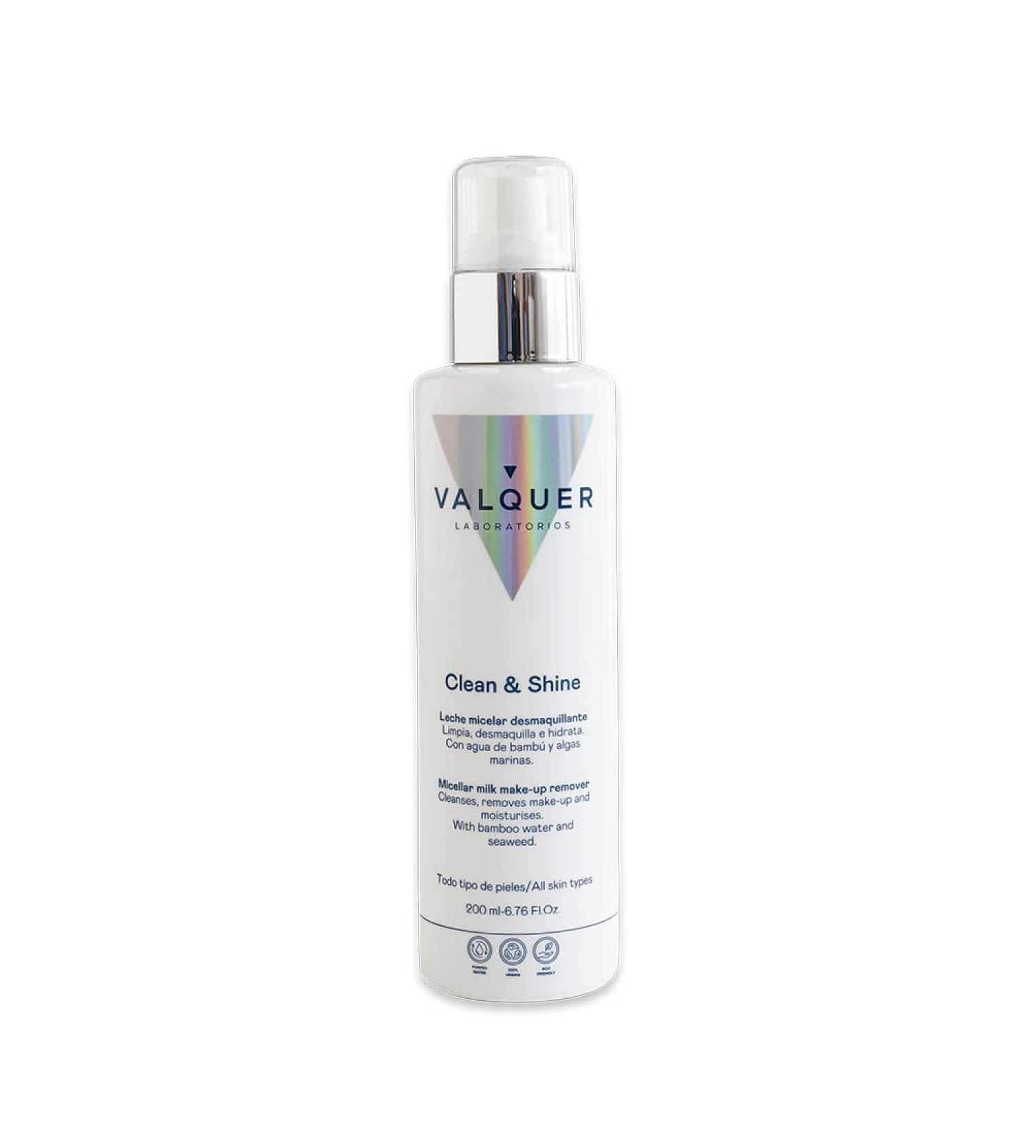 Laboratoires Valquer Micellar milk facial cleanser with bamboo water and algae. Moisturizing anti-aging purifying. All skin types - 200 ml - Buy Online on GoSupps.com