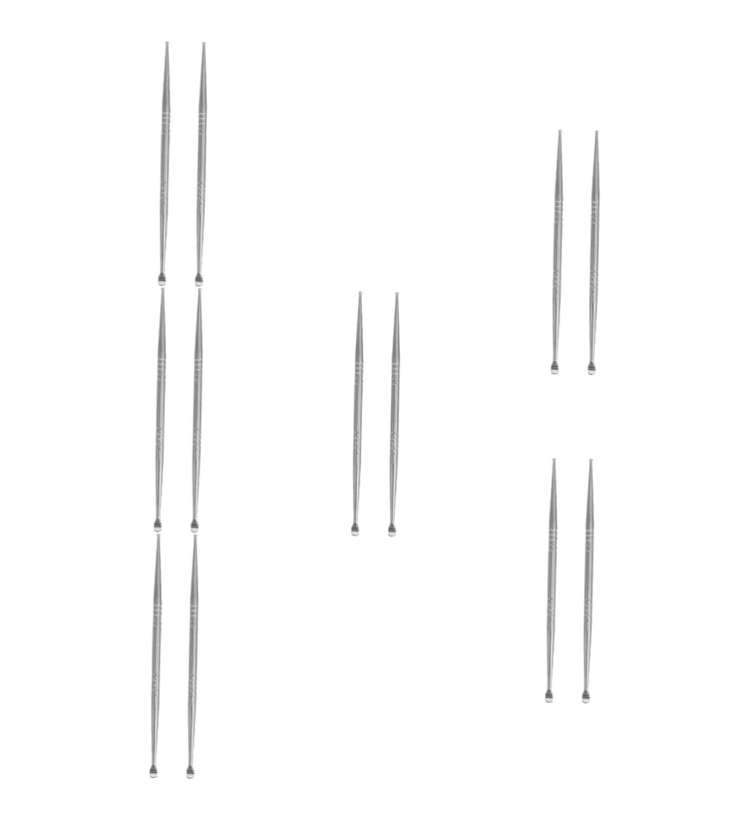 Lurrose 12 Pcs Auricular Point Probe Pen Massage Tools Set for Ear Cleaning and Massage - Silver - 12.5x0.3x0.3cm - Buy Online on GoSupps.com