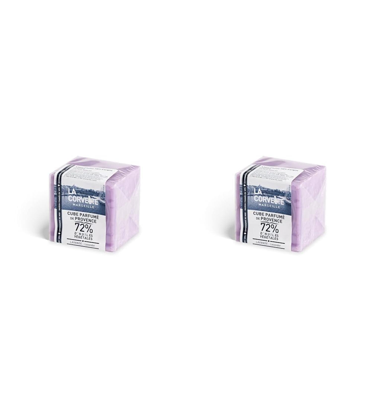 La Corvette Marseille Lavender Cubes 200g - Pack of 2 | Premium Provence Soap for International Shipping - Buy Online on GoSupps.com