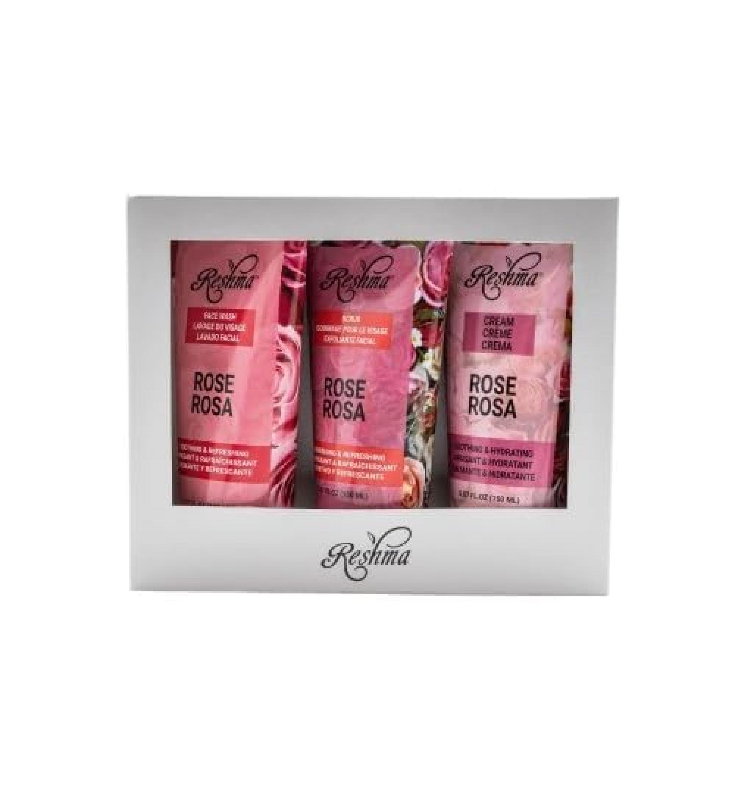 Reshma Beauty Ravishing Rose Skincare Set Face Wash Scrub and Cream Soothing & Hydrating for All Skin Types Calming Cruelty-Free Pack of 3 - Buy Online on GoSupps.com