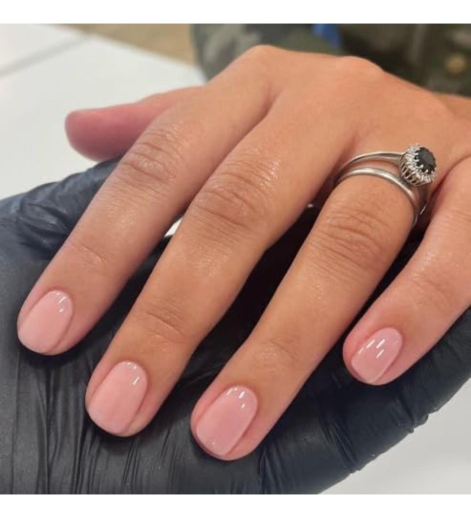 Mouyouglow Short Squoval Press-On Nails - Pink Nude Full Cover Artificial Nails with Glue | Natural Acrylic Fingernails - Buy Online on GoSupps.com