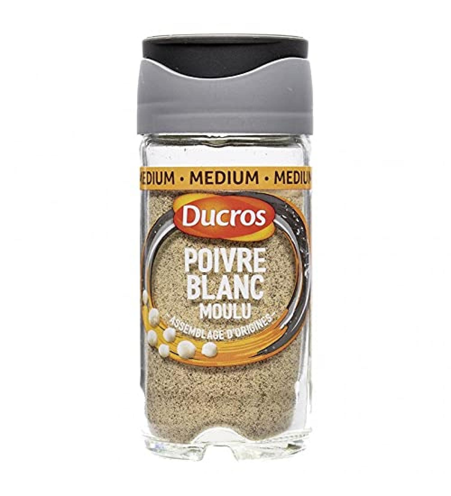 Ducros Ground White Pepper Blend of Origins Medium with Fresh Lid 36g (Pack of 3)