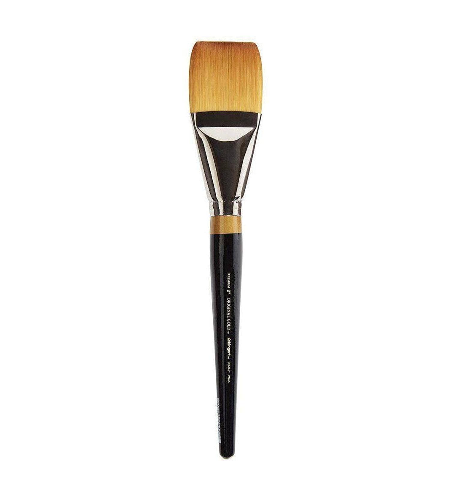KINGART Original Gold 9550-2 Flat Wash Series Premium Golden Taklon Multimedia Artist Brushes for Acrylic  Watercolor & Oil
