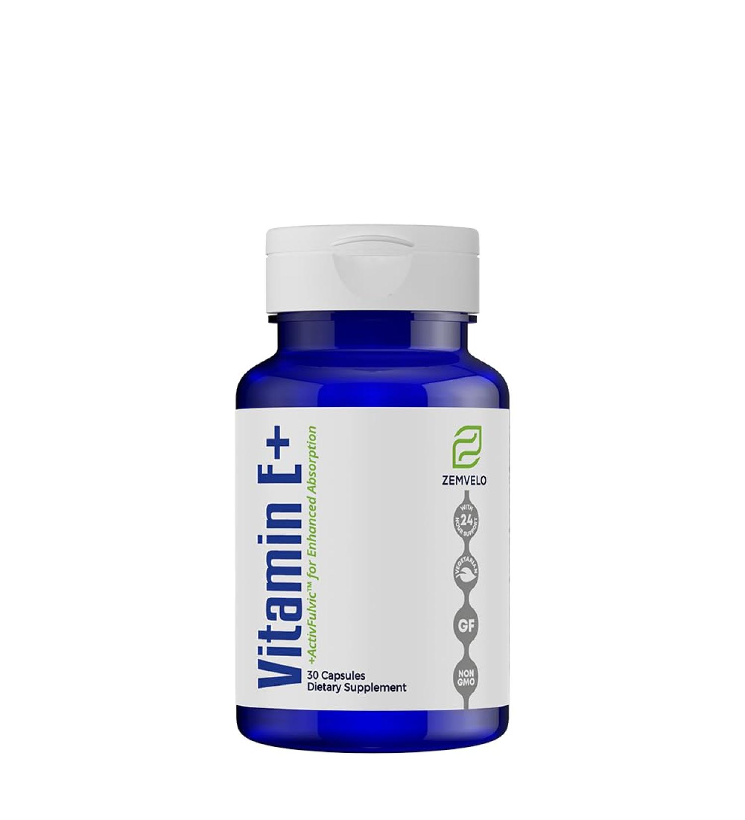 Zemvelo Eye Vitamins | Vitamin E+ for Eye Health Muscle Recovery Cognitive Function & Healthy Aging | 30 Day Supply