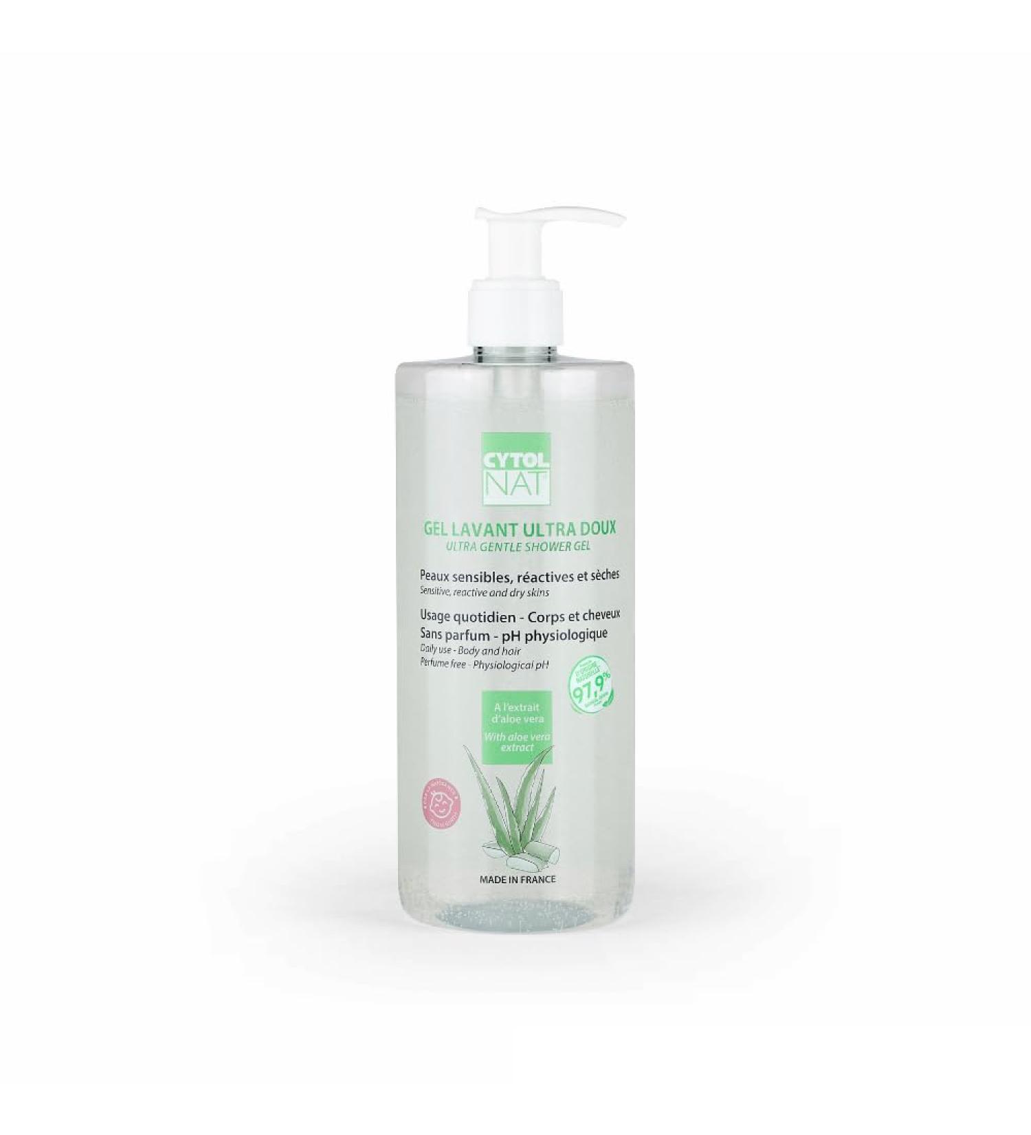 Cytolnat Ultra Gentle Cleansing Gel - Face Body Hair - Sensitive and fragile skin - Suitable for the entire family (Infants Children and Adults) - Fragrance-free - 500 ml - Buy Online on GoSupps.com