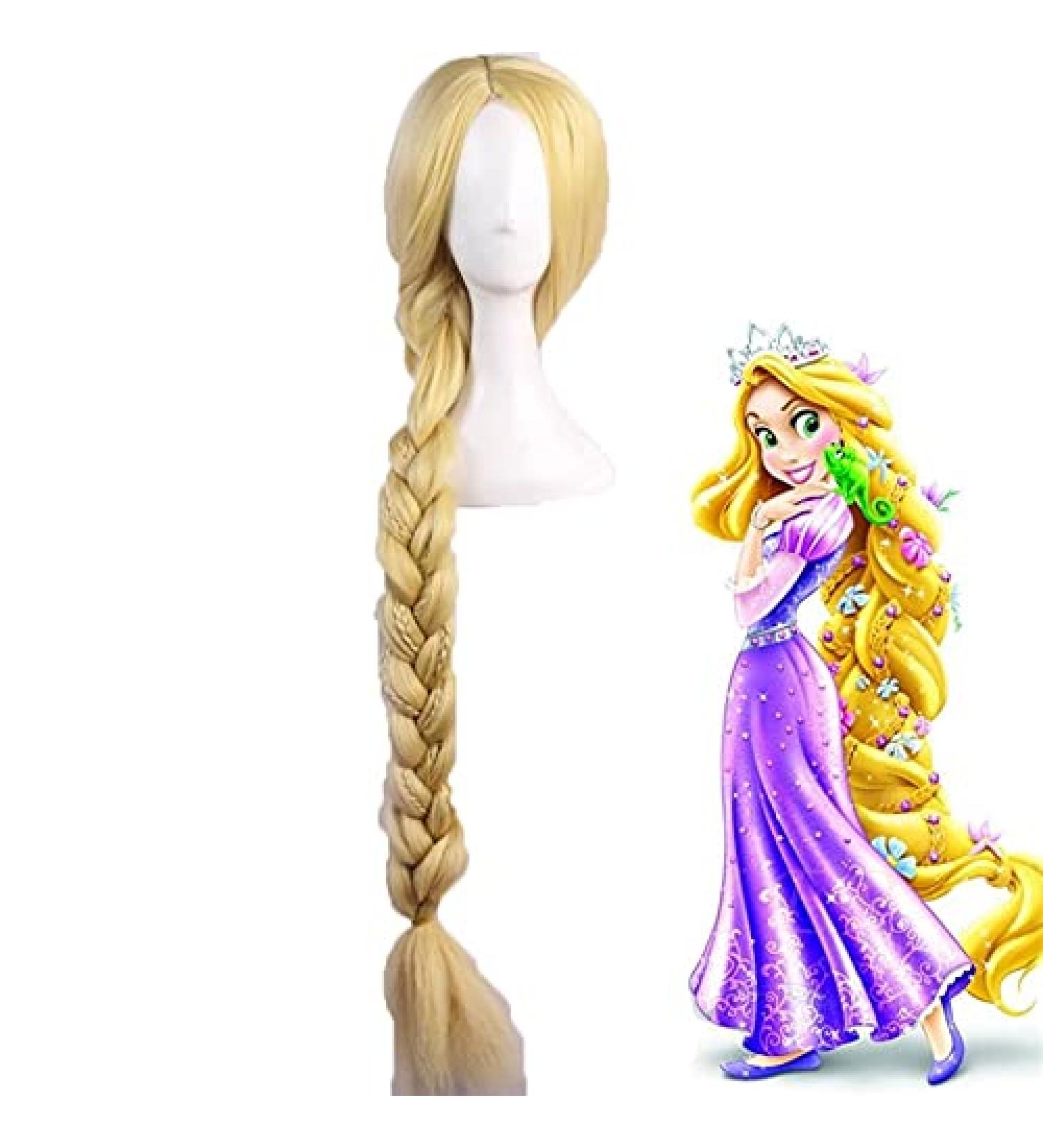 Rapunzel Cosplay Wig | Long Straight Blonde Synthetic Hair Wig + Cap | Perfect for Tangled Princess Costume - Buy Online on GoSupps.com