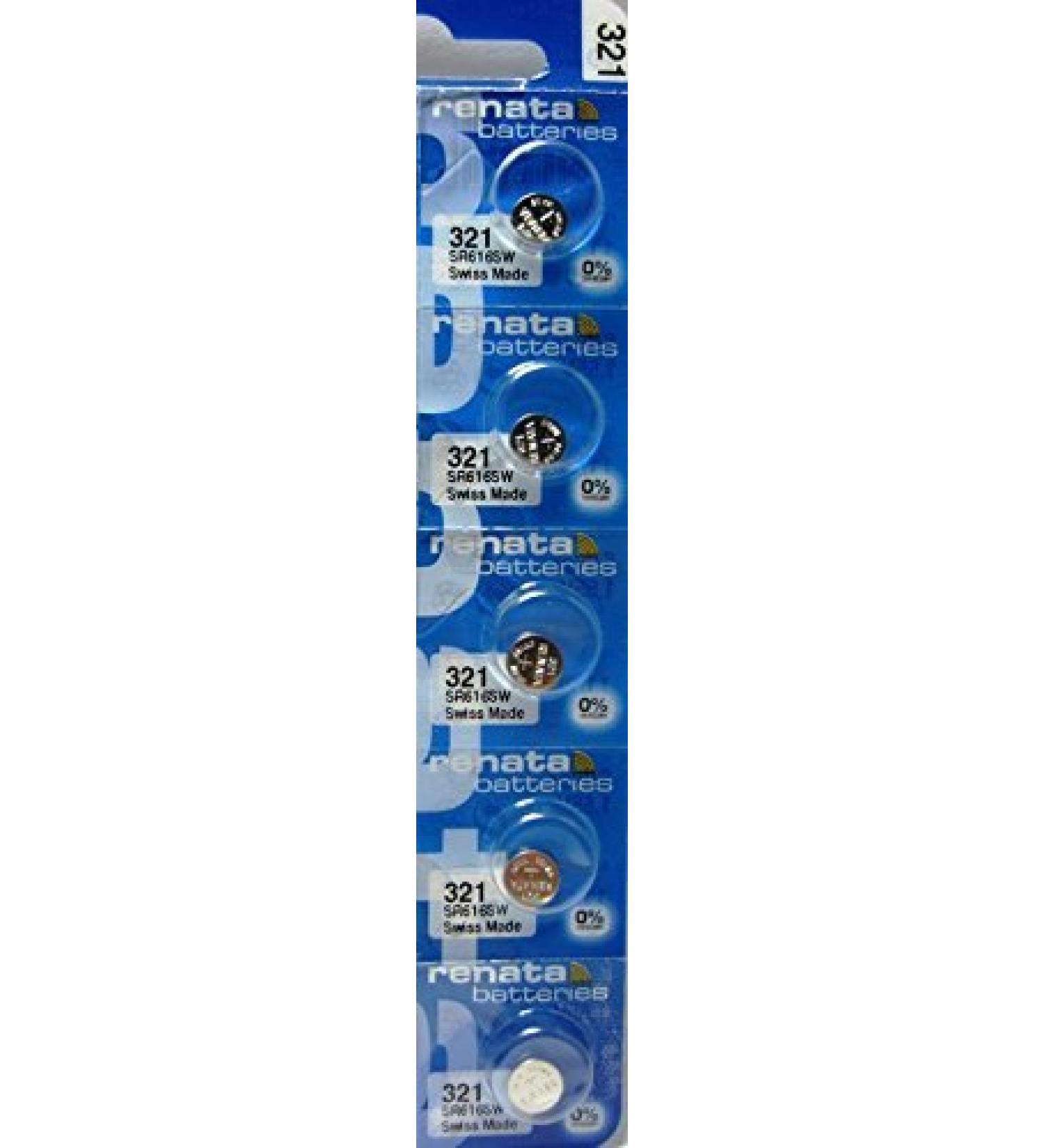 Renata 5 321 SR616SW Silver Oxide Zero Mercury Electronic Batteries