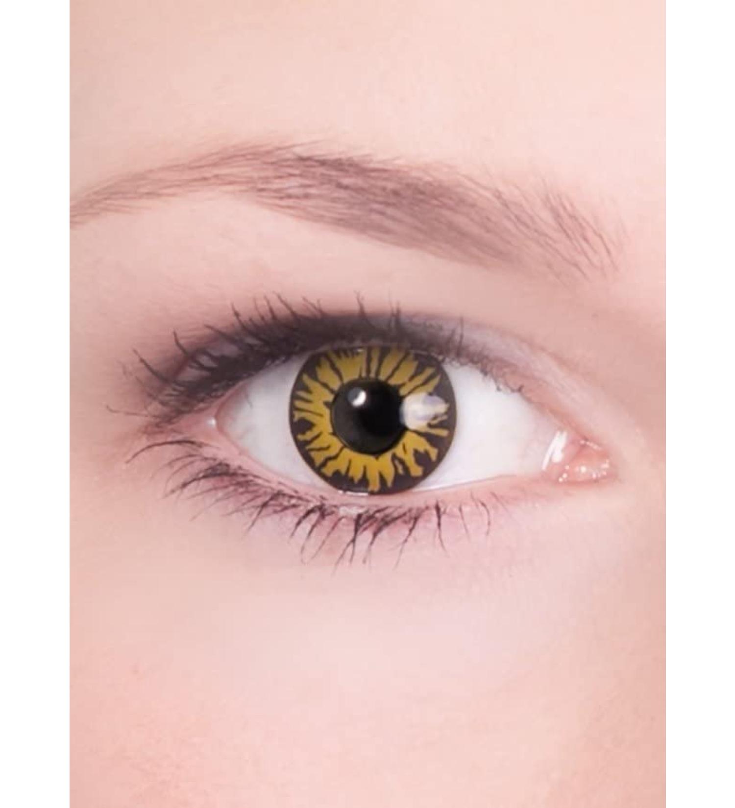 Werwolf yellow -black contact lenses/annual lenses - motif lenses without prescription - unisex - adults - ideal for Halloween carnival motto party & horror events