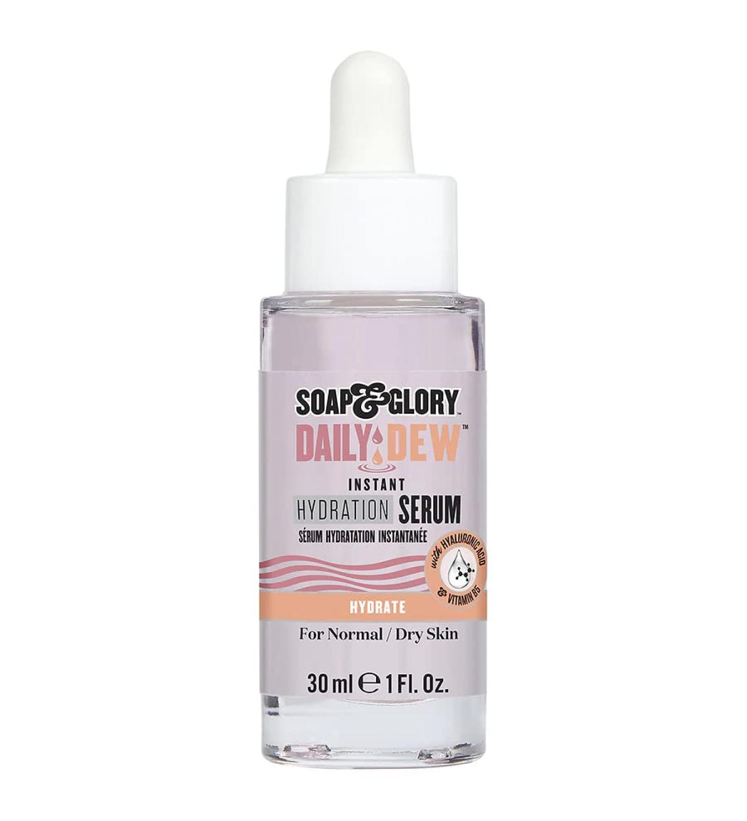 Soap & Glory Daily Dew Hydrating Face Serum - Vitamin B5, Rosewater & Hyaluronic Acid - Vegan Lightweight Moisturizer (30ml) - Buy Online on GoSupps.com