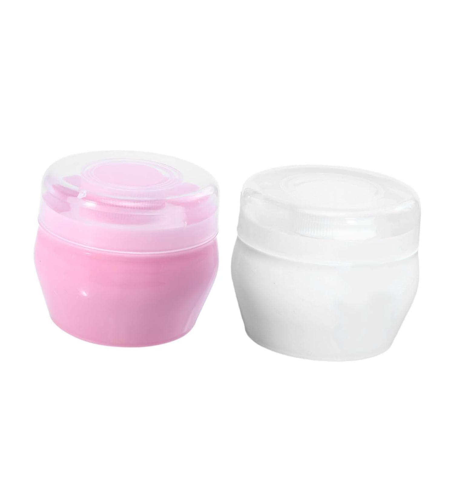 Mikinona 2 ensembles Bo te Poudre pour Houppette Douce de Blanc et Rose Distributeur Pratique pour Poudre Portable et Adapt Aux Soins D licats Peau Infantile - Buy Online on GoSupps.com