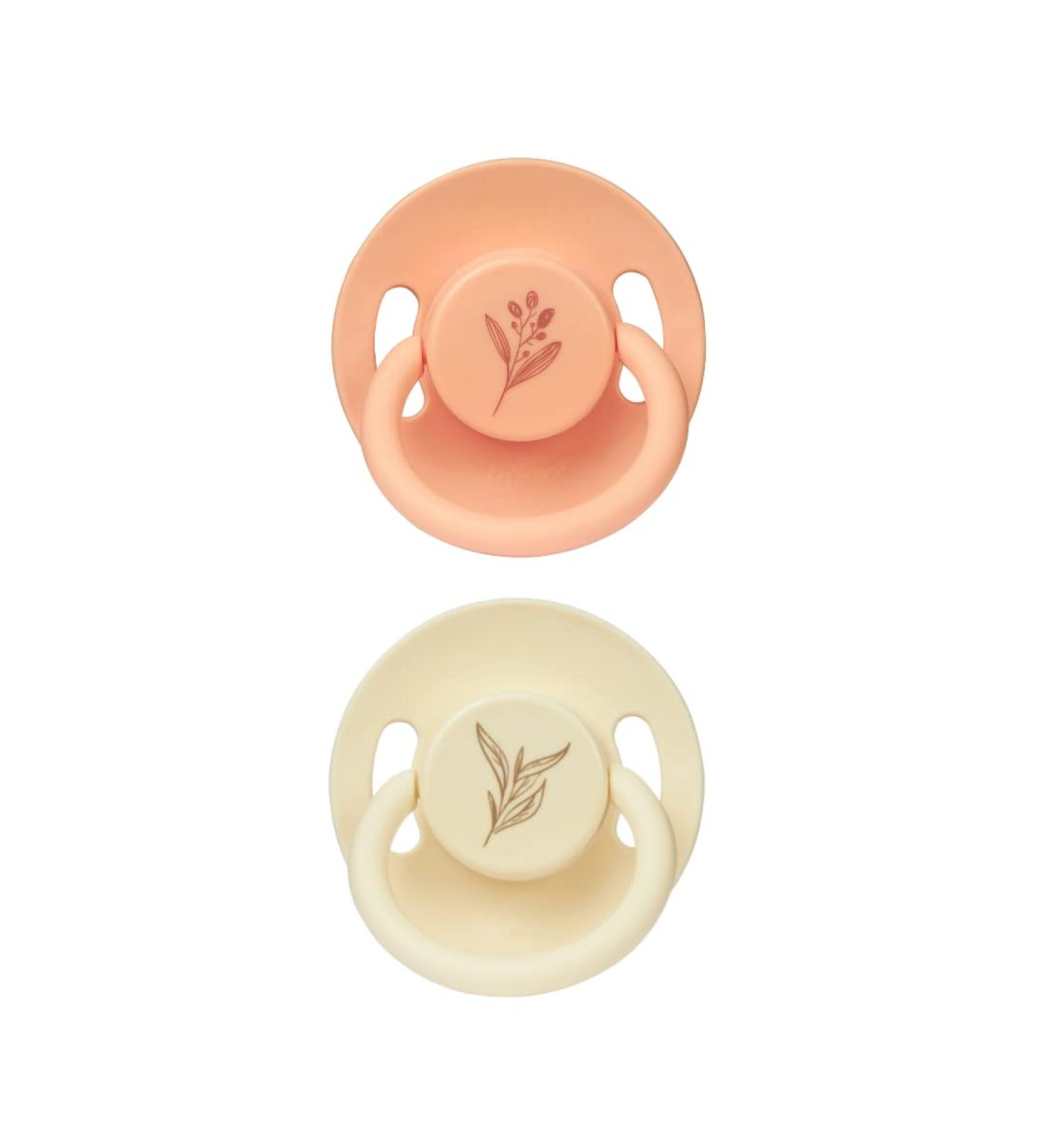 Wee Baby 2-Pack Natural Rubber Pacifier | BPA-Free Pink & Cream Pacifiers for Newborns 0-6 Months | Air Hole Design to Prevent Irritation - Buy Online on GoSupps.com