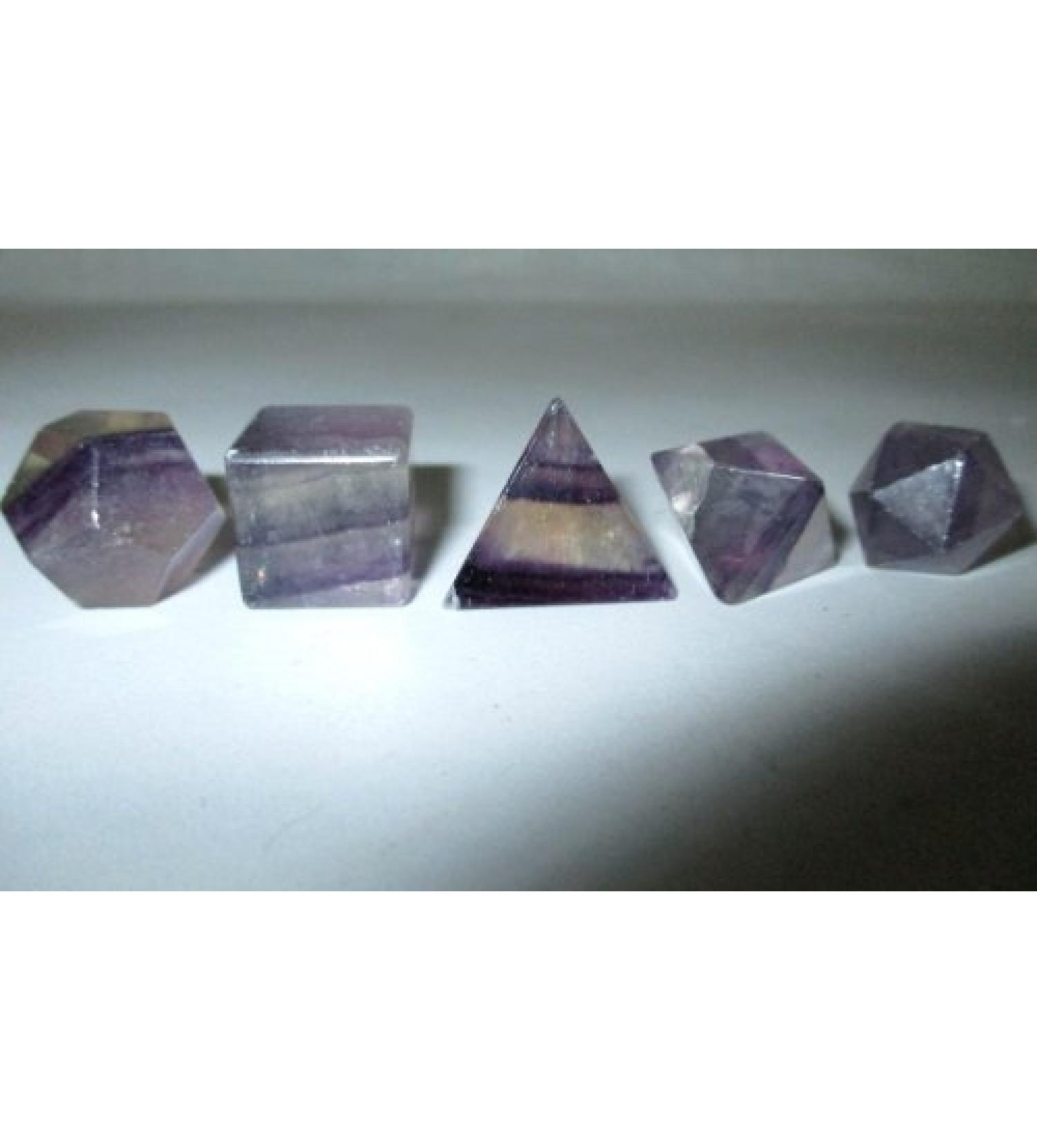 Jet Purple Flourite Sacred Geometry Set - Top Grade Merkaba Star with Velvet Pouch and Free Booklet - Crystal Therapy for Chakra Balancing and Healing - Buy Online on GoSupps.com