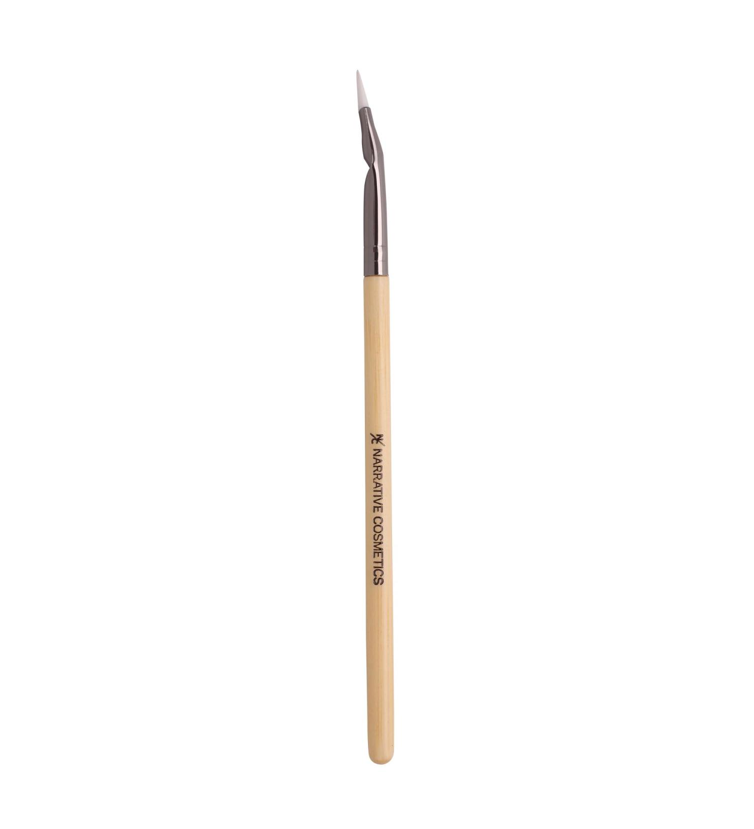 SFX Angled Adhesive Makeup Brush with Synthetic Bristles & Natural Bamboo Handles