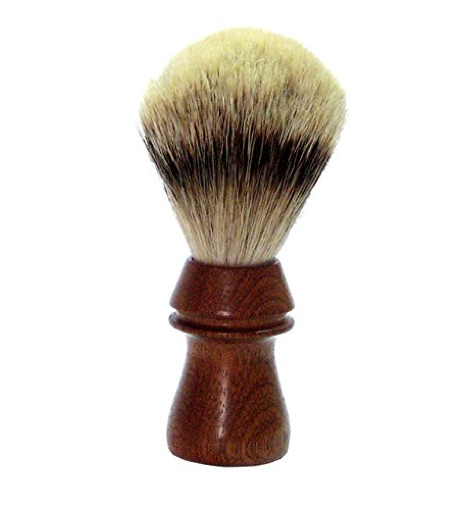 Golddachs shaving brush 100% silver plucked cedar wood brown