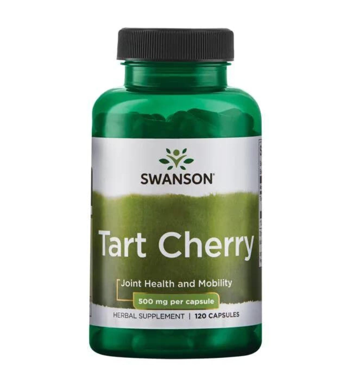 Swanson Tart Cherry 500mg 120 Capsules - High Strength, Lab Tested, Soy Free, Gluten Free, Non-GMO - Buy Online on GoSupps.com