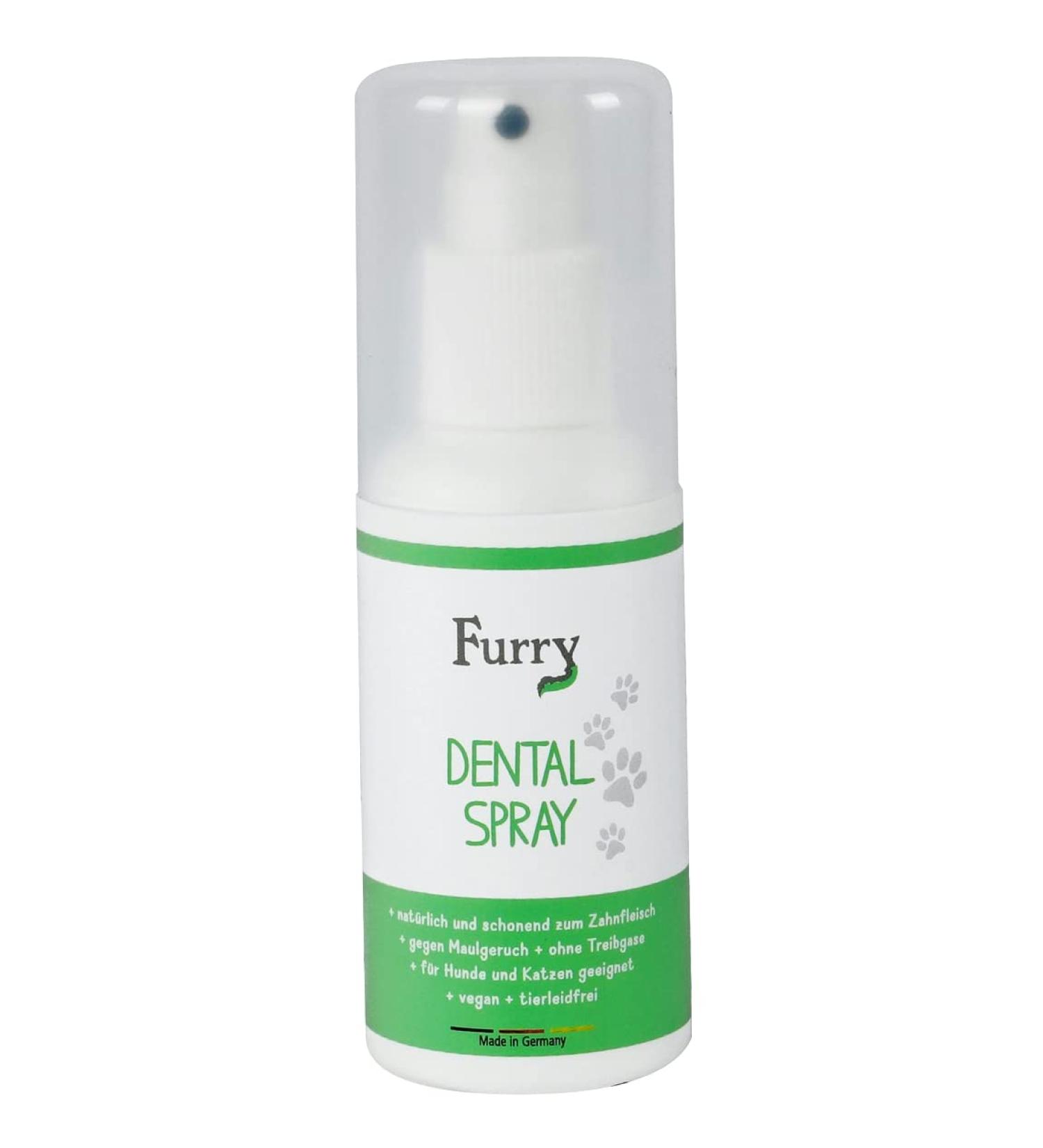 Furry Dental Spray for Dogs & Cats - 100ml | Fresh Breath Tartar Prevention & Mole Smell Control | Vegan & Aloe Vera Formula - Made in Germany - Buy Online on GoSupps.com