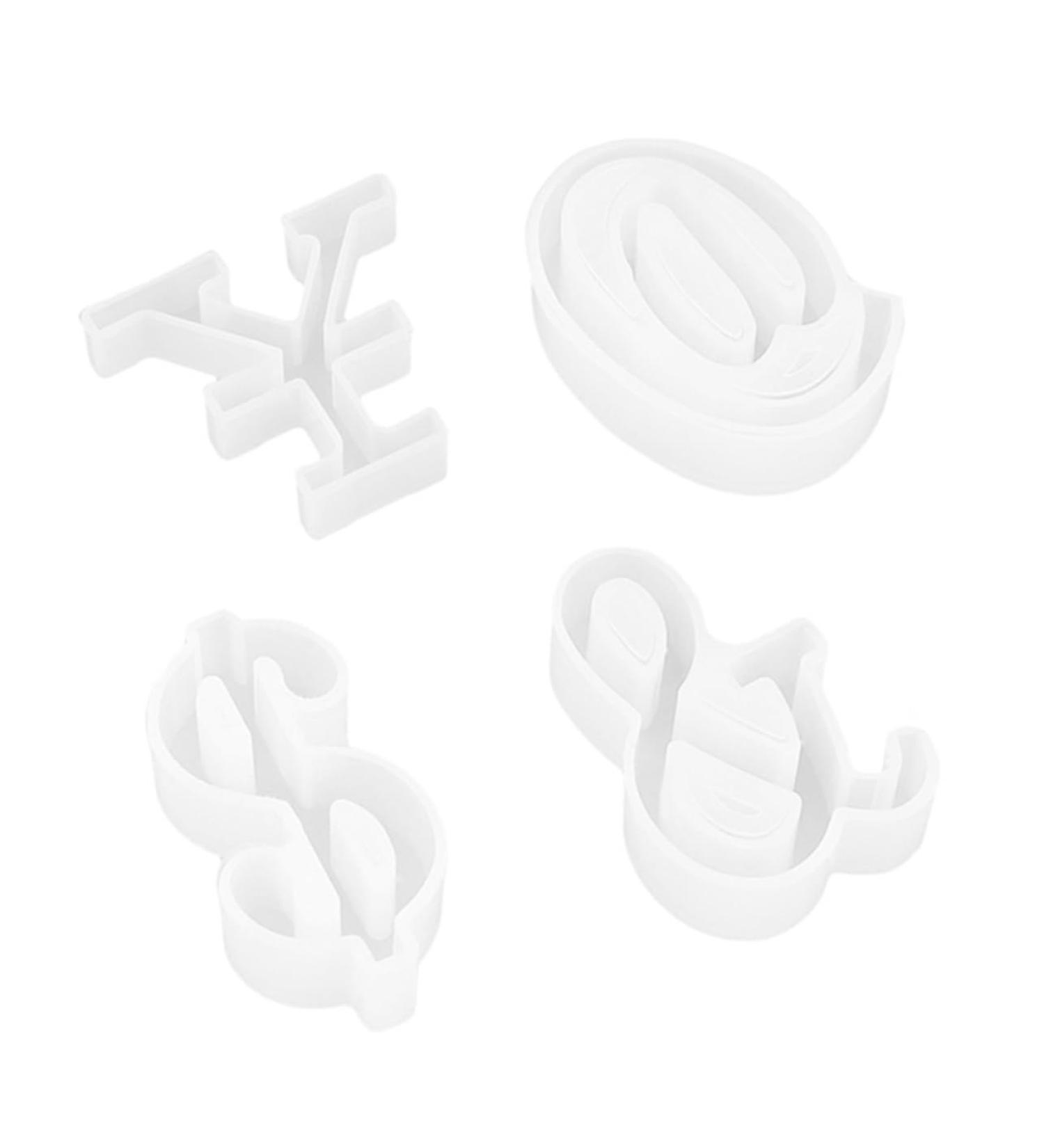 STOBOK 4pcs Silicone Mold Epoxy Resin Silicone Resin Molds Silicone Gummy Molds Diy Sign Mold Crystal White 4.8X4.2CM - Buy Online on GoSupps.com