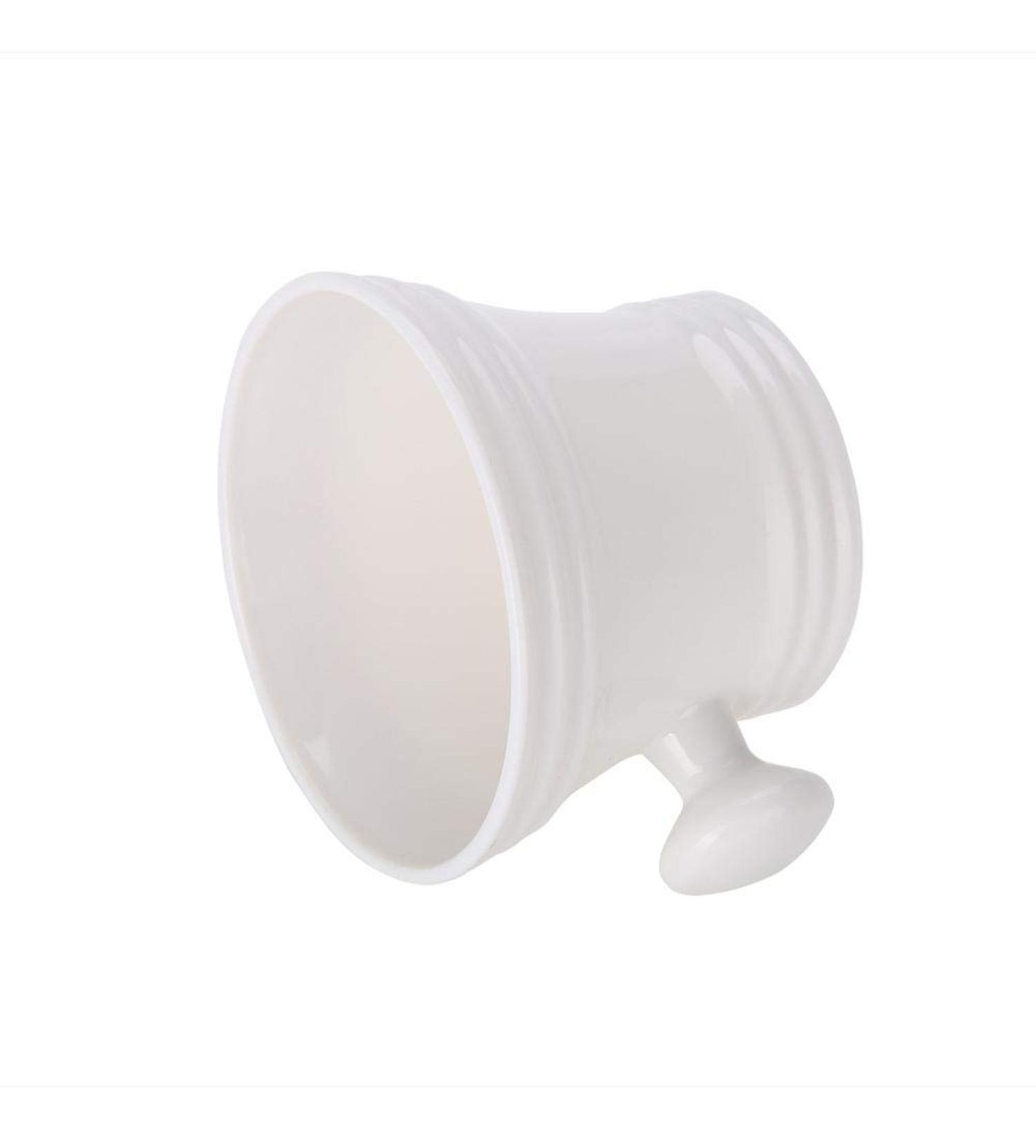 Durable Foam Shaving Cream Bowl for Men - 11 x 11 x 8 cm | Ideal for Hair Salon Use | Premium White Shaving Soap Bowl - Buy Online on GoSupps.com