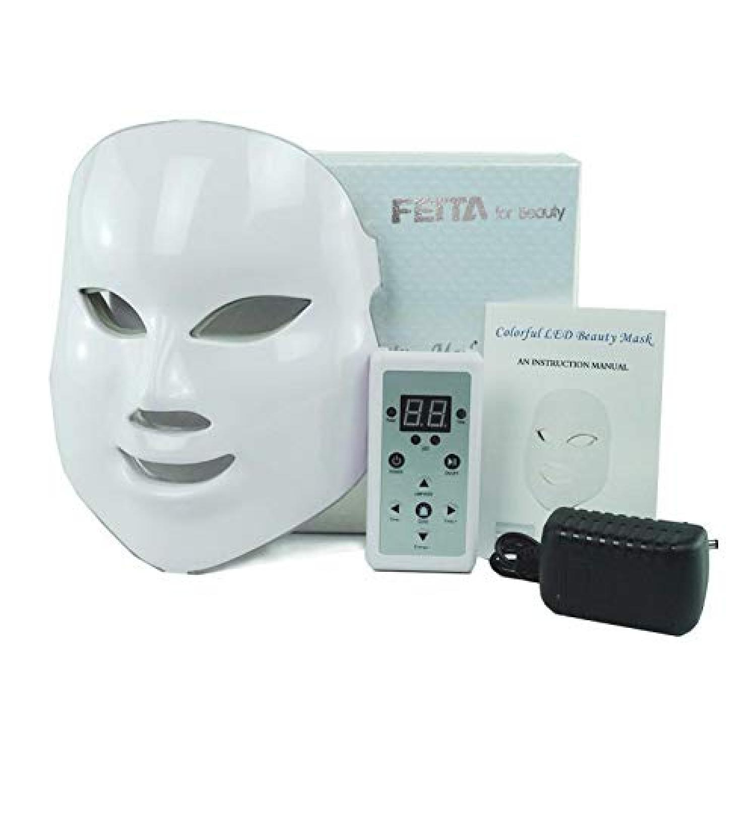7 Color LED Light Therapy Mask - FEITA Photon Light Skin Rejuvenation Therapy Facial Skin Care Mask - Anti Aging - Reduce Wrinkles - Face Care Treatment - Buy Online on GoSupps.com