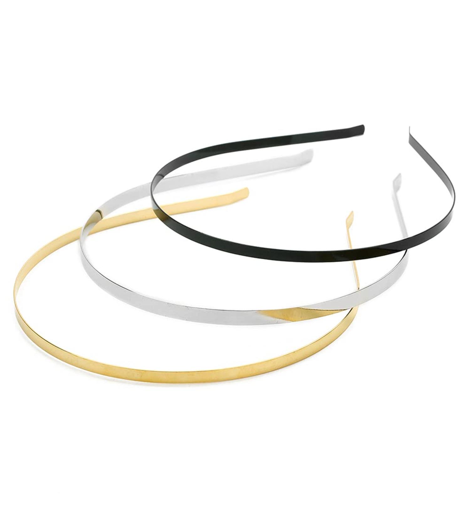 30-Piece Metal Hair Bands - Smooth Slide-Resistant Headbands for DIY Handicrafts & Hair Jewelry (Black Silver Gold) | Unisex Hair Accessories - Buy Online on GoSupps.com