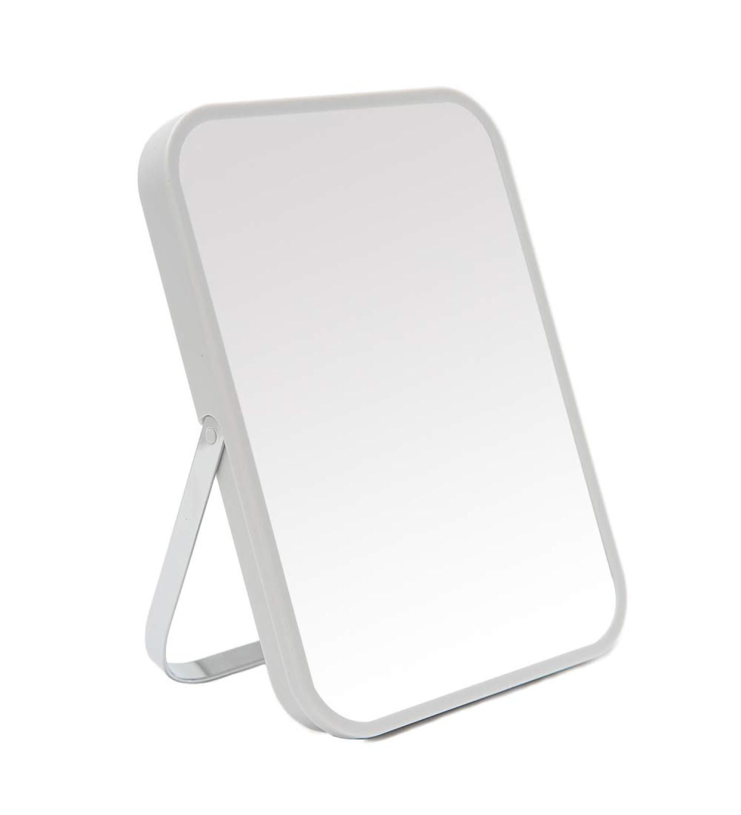 YEAKE 8-Inch Portable Folding Makeup Mirror with Metal Stand - Adjustable Rotation, Travel-friendly - Light Gray - Buy Online on GoSupps.com