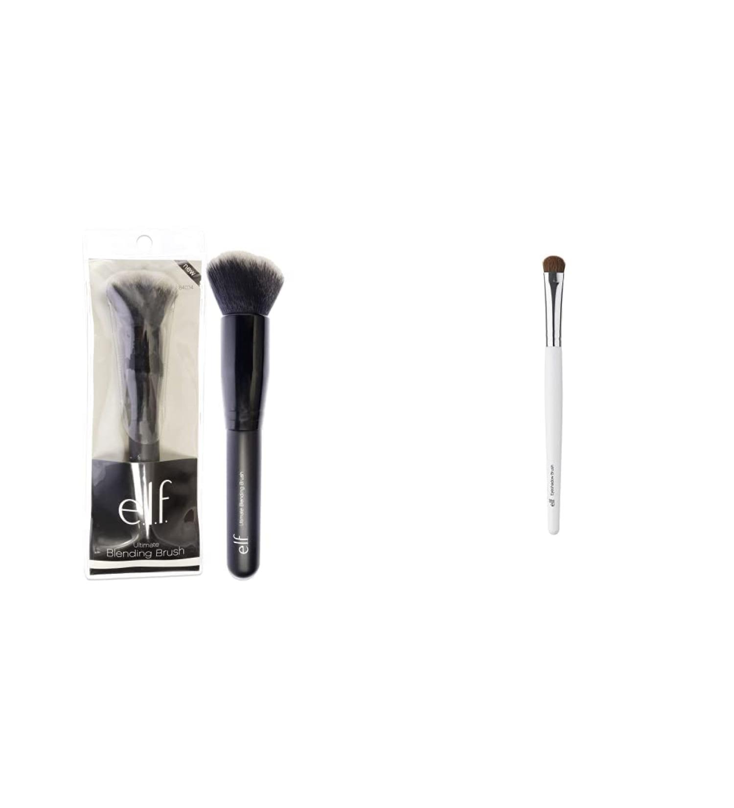 e.l.f. Ultimate Blending Brush + e.l.f. Eyeshadow Brush | Vegan Makeup Tools for Face and Eyes Blending Brush + Blends Foundation - Buy Online on GoSupps.com