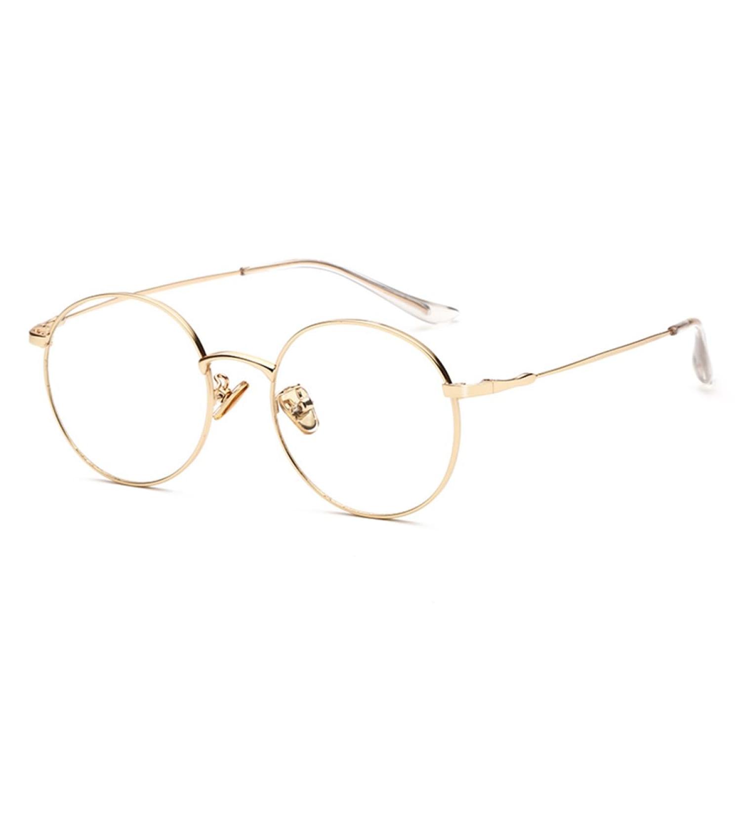 Junsika Blue Light Filter Glasses for Men & Women | Vintage Metal Square Non-Prescription Gaming Glasses - Buy Online on GoSupps.com