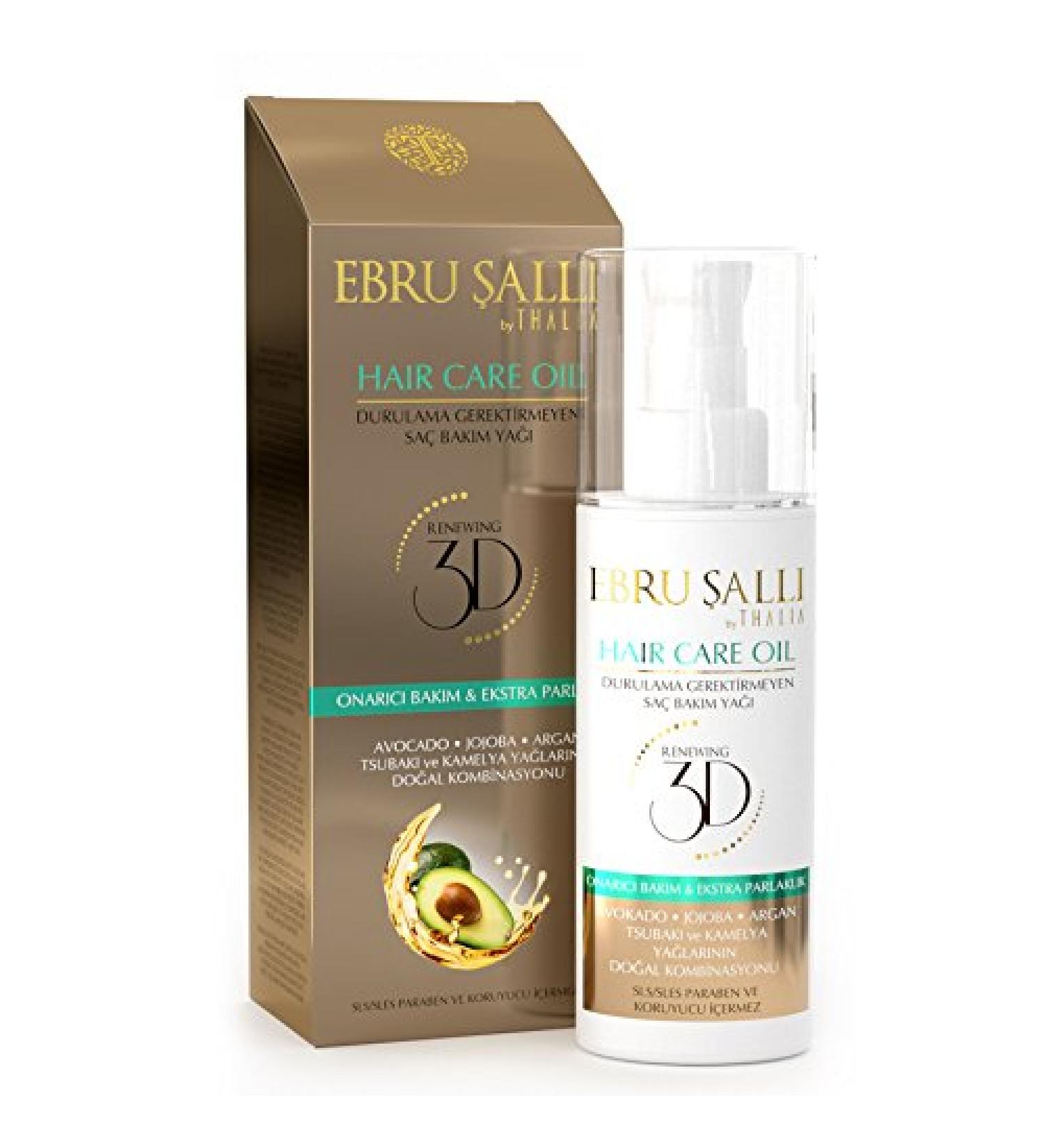 Ebru Salli by Thalia hair care oil 75 ml- without rinsing care oil with avocado argan and organic jojoba oils for dry and brittle hair
