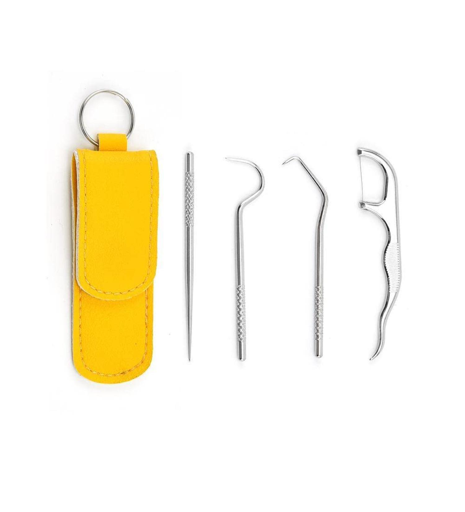 ZOHIKO Portable Toothpick Set | Metal Cleaning Tooth Cleaner & Dental Floss with Storage Tube - Ideal for Travel & Oral Care - Buy Online on GoSupps.com