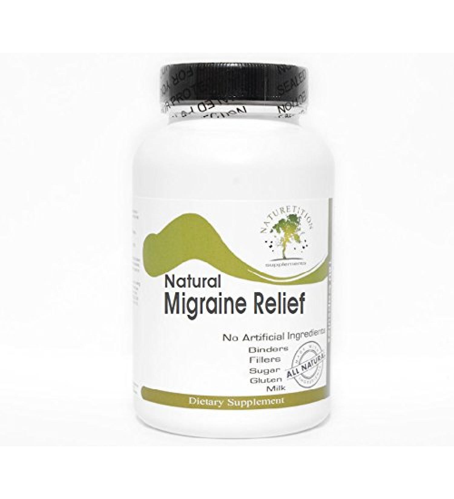 Natural Migraine Relief 90 Capsules - No Additives Naturetition Supplements