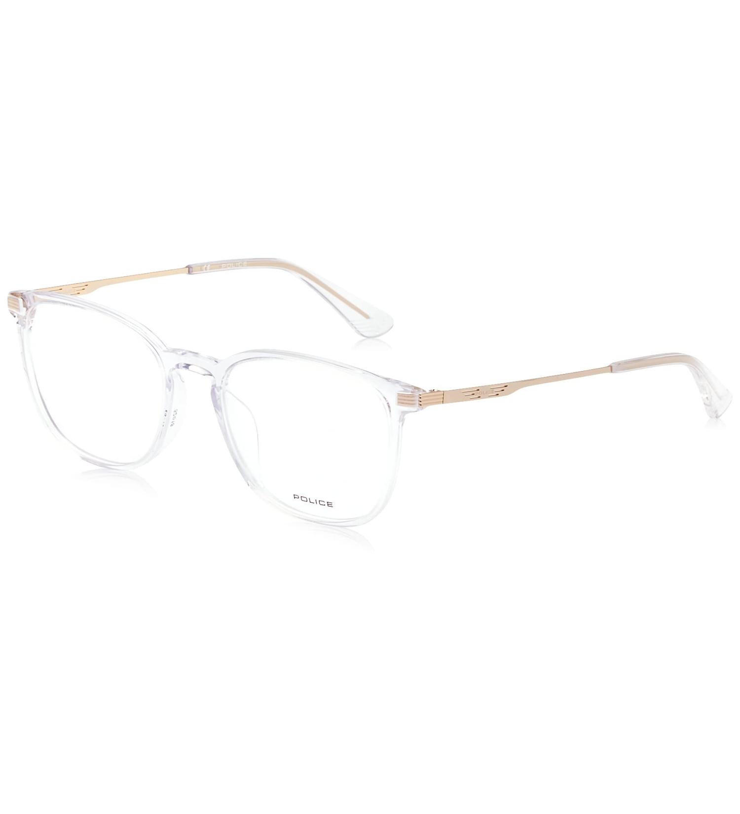 Police VPLD07 Glasses Shiny Crystal 52 for Men Shiny Crystal