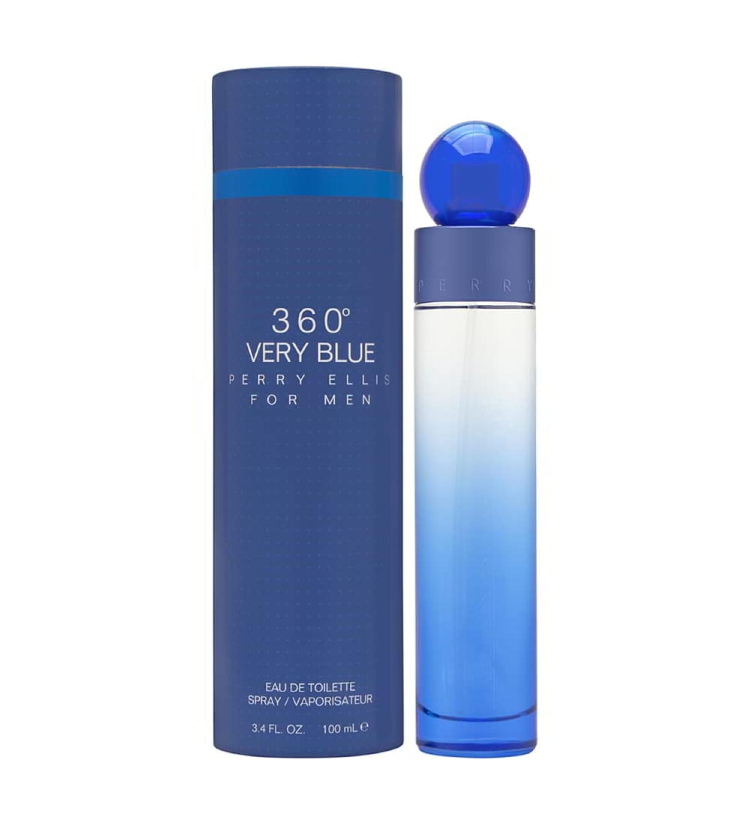 Perry Ellis 360 Very Blue For Men Eau De Toilette Spray 3.4 Ounce