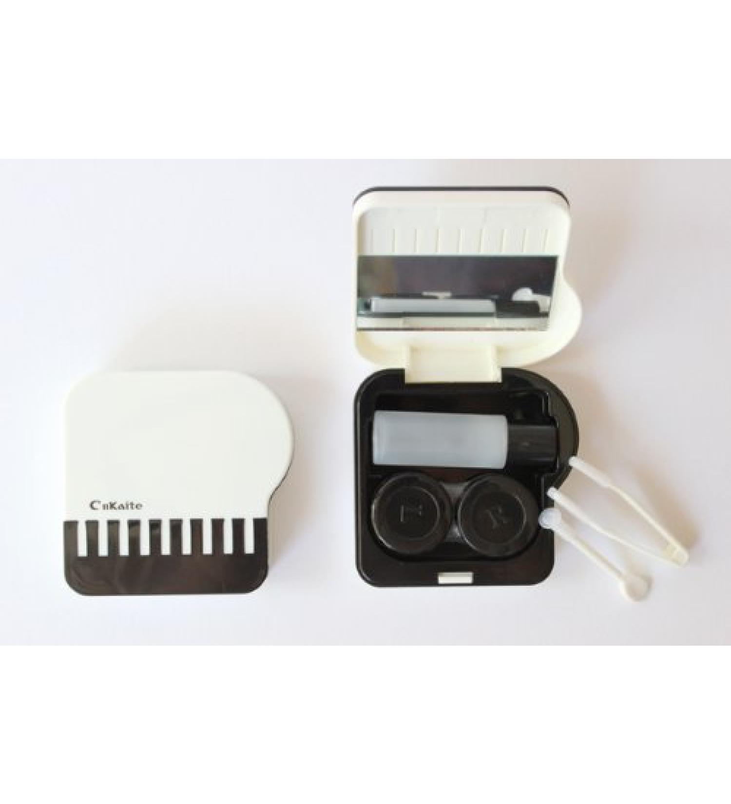 Contact Lens Case Storage Container Case Set Mirror Cute Piano White