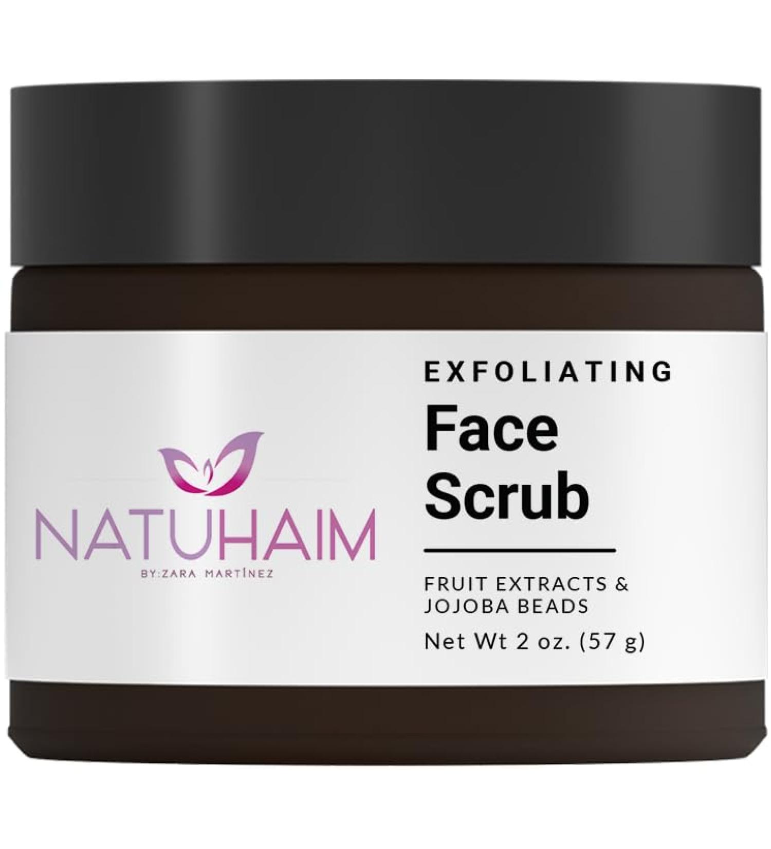 Exfoliante facial avanzado Natuhaim - Exfoliating Face Scrub with Fruit Extracts and Jojoba Beads 2 oz