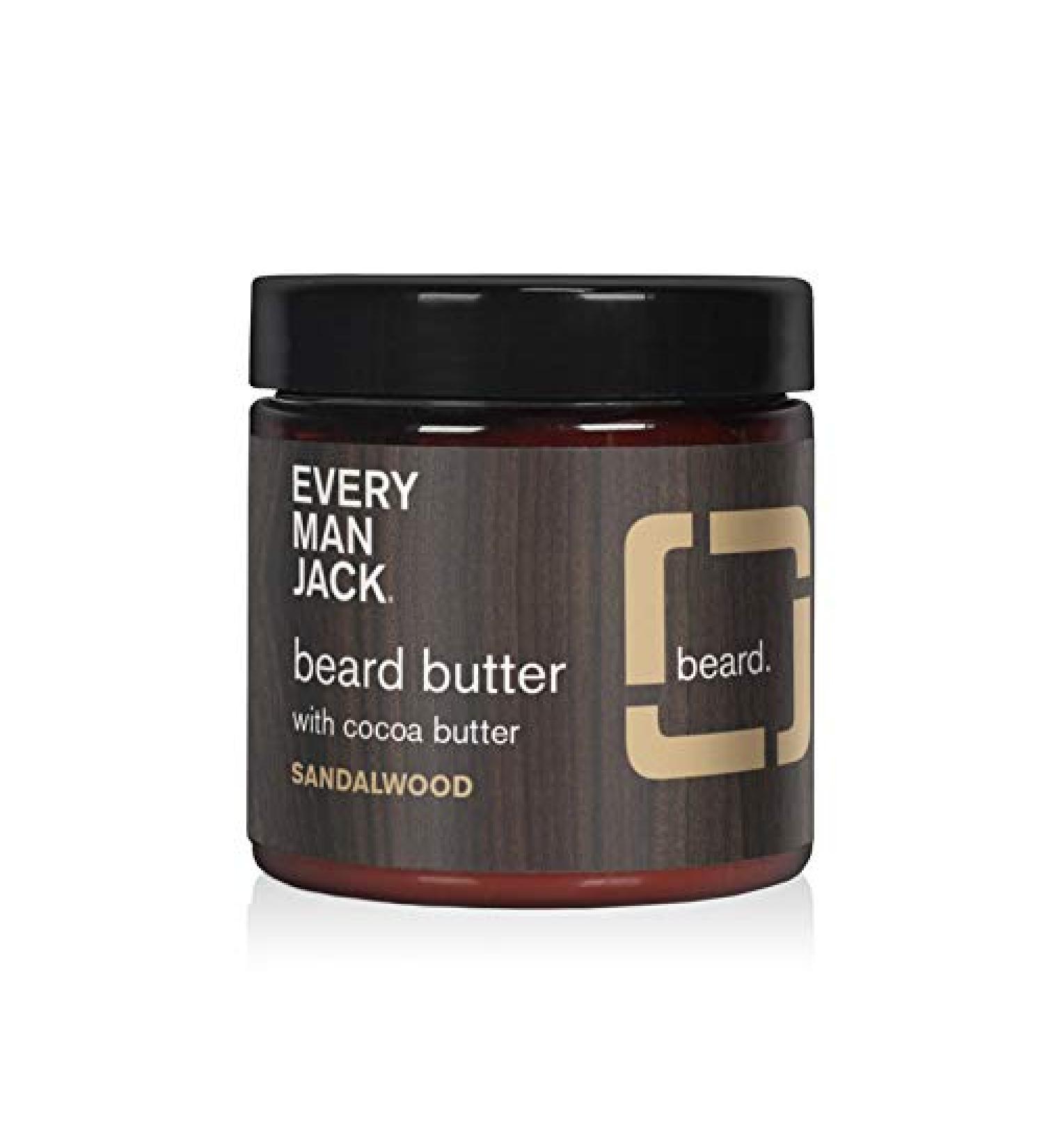 Every Man Jack Beard Butter- Subtle Sandalwood Fragrance - Rejuvenates Hydrates and Styles Dry Unruly Beards While Relieving Itch - Naturally Derived with Cocoa Butter and Shea Butter - 4-ounce - Buy Online on GoSupps.com