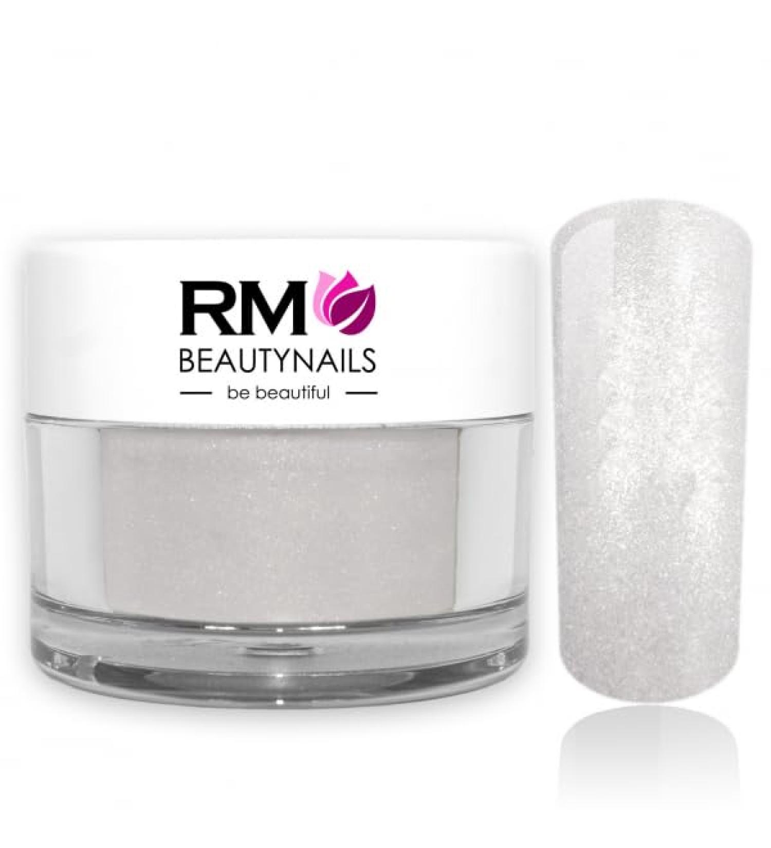 Buy White Metallic Acrylic Color Powder for Nail Designs - RM Beautynails 10g - International Shipping Available - Buy Online on GoSupps.com