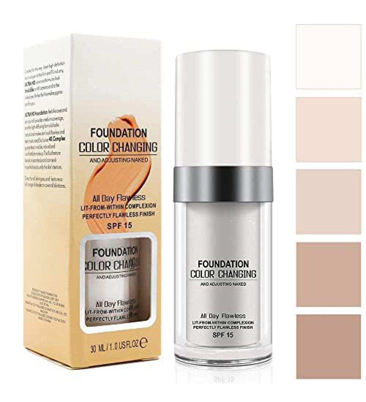  Bibonse TLM Color Changing Foundation 30ml White Liquid Foundation Flawless Color Changing for Mature Skin Moisturizing Waterproof Color Changing Makeup Corrector - Buy Online on GoSupps.com